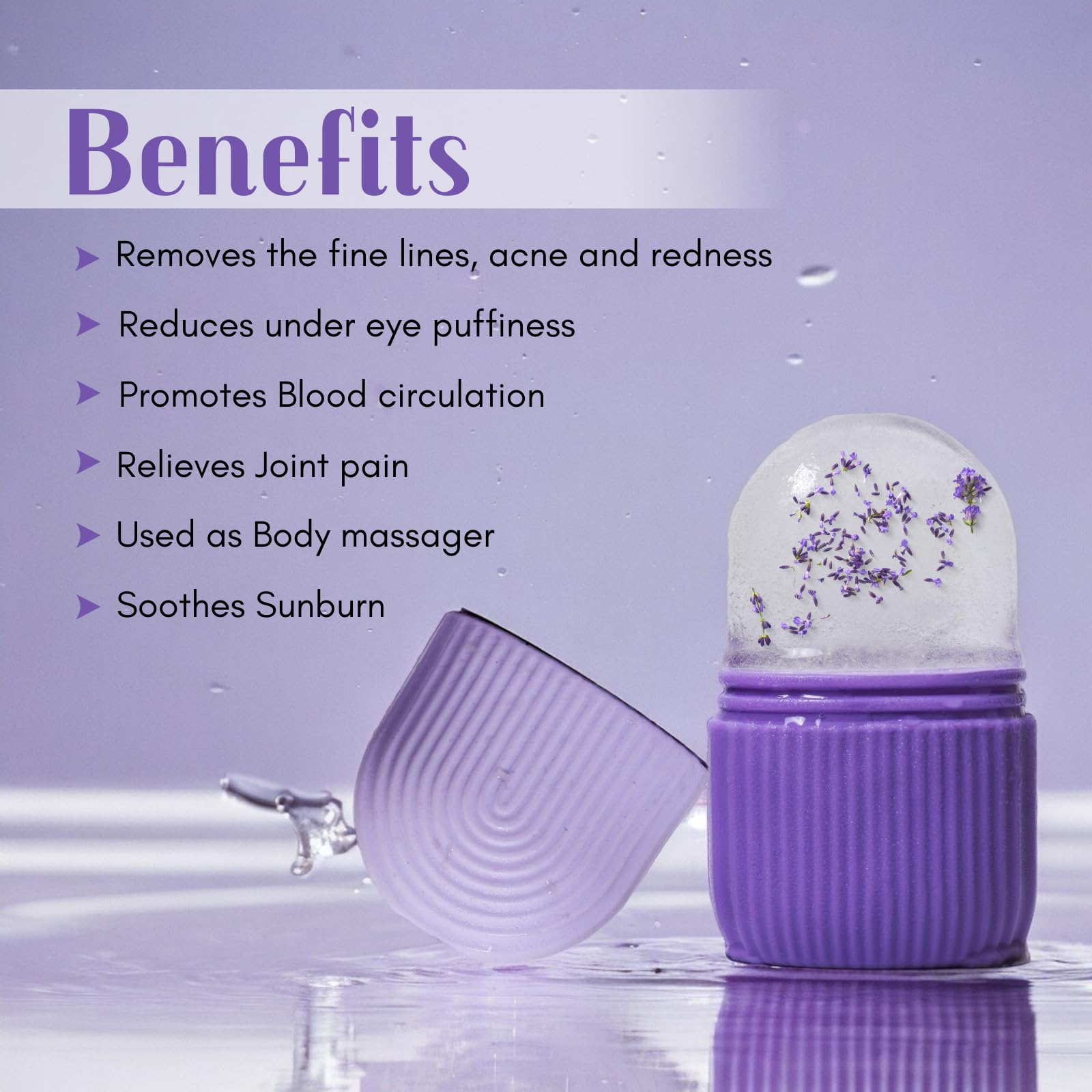 BROMAX Ice Roller for Face & Eyes - Cooling Face Massager for Puffy Eyes & Glowing Skin - Silicone Ice Cube Holder for Women & Men - Perfect for Morning Routine & Post-Workout Recovery