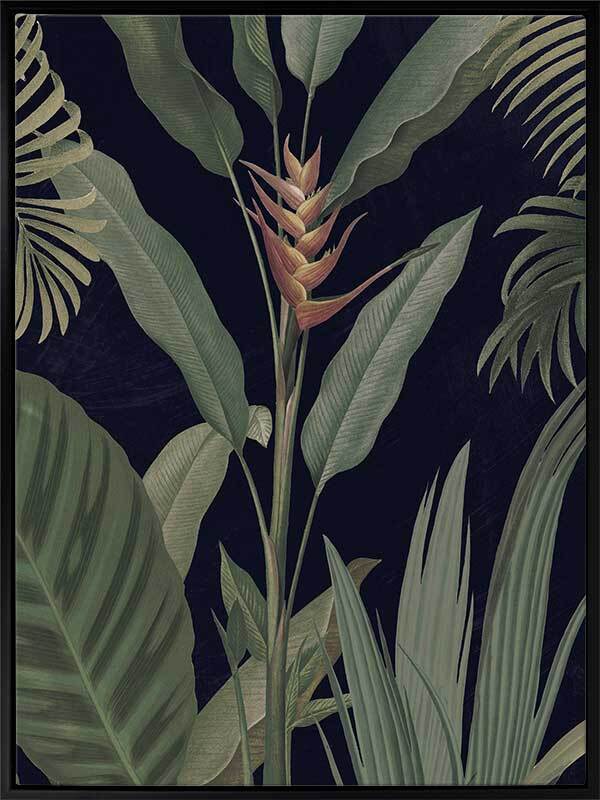 Dark Flora II Canvas Art Print - Botanical Wall Decor for Living Room, Bedroom & Office - Premium Handmade Floral Painting for Home & Office Decor