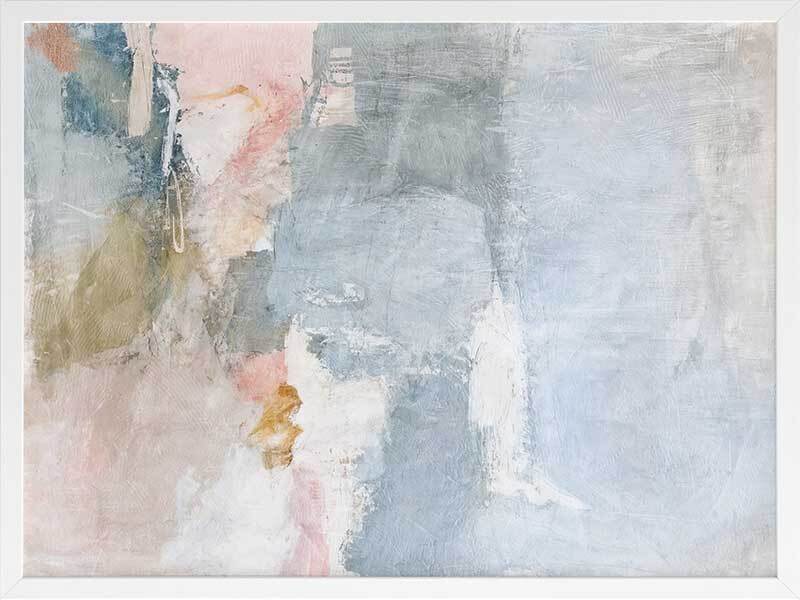 Drifting in the Clouds Framed Wall Art Print - Modern Abstract Landscape Painting for Living Room, Bedroom & Office Decor