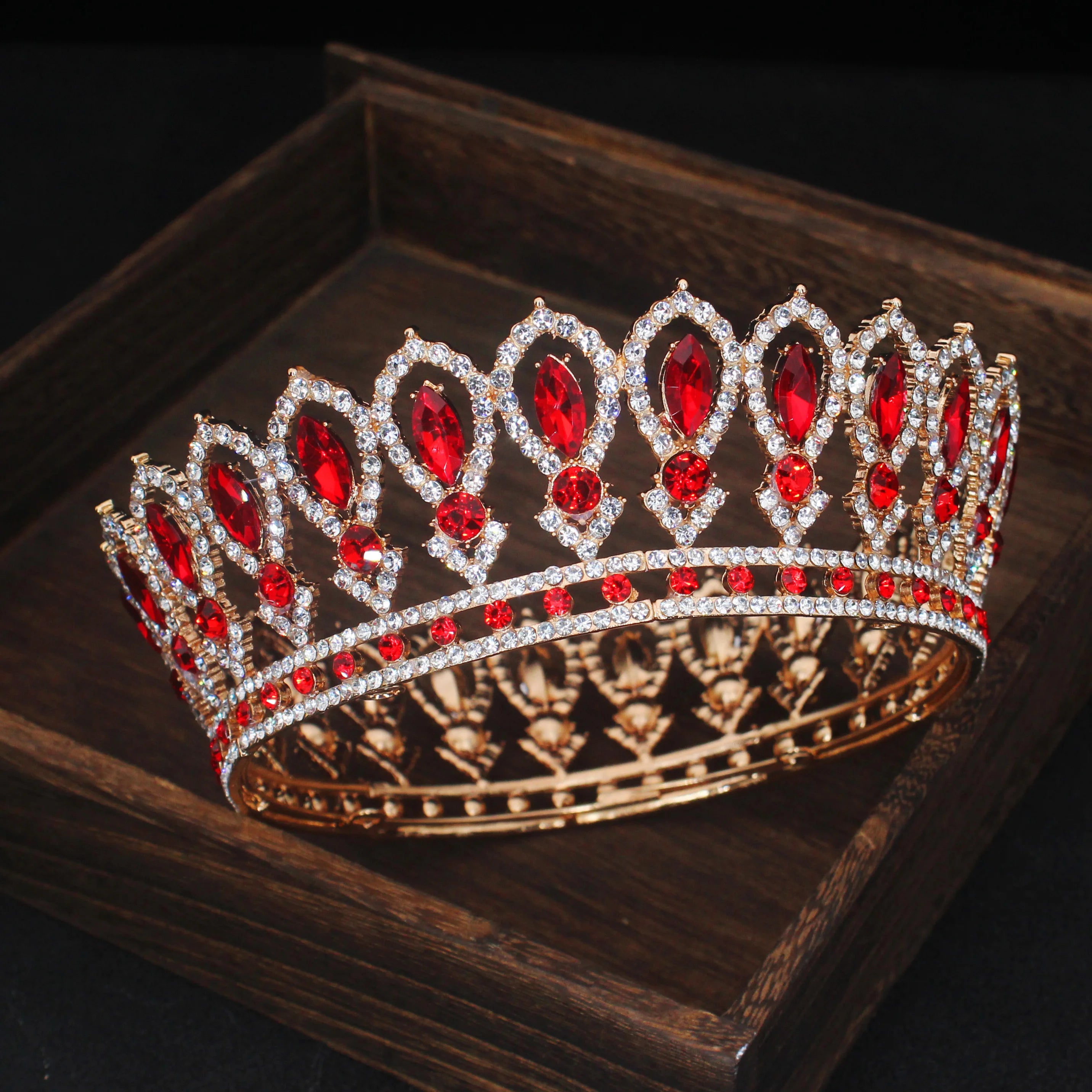Crystal Queen Wedding Tiara Crown - Baroque Bridal Headpiece for Women | Elegant Bride Hair Jewelry Accessories for Weddings, Pageants & Special Occasions