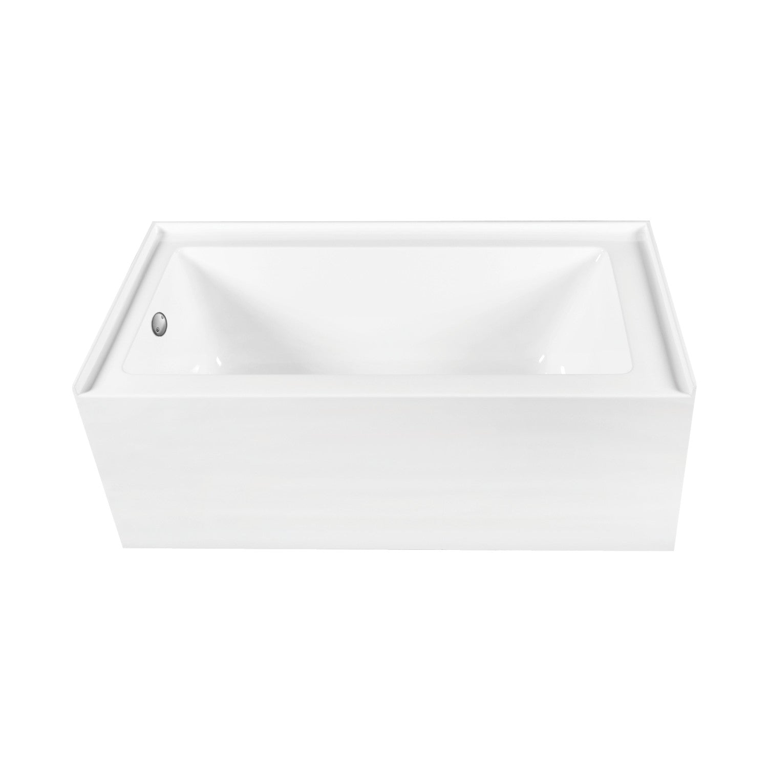 Aqua Eden 60 Inch Acrylic Rectangular 3 Wall Alcove Bathtub - Left Hand Drain, Glossy White with Brushed Nickel Finish | Perfect for Modern Bathroom Renovations & Spa-Like Retreats