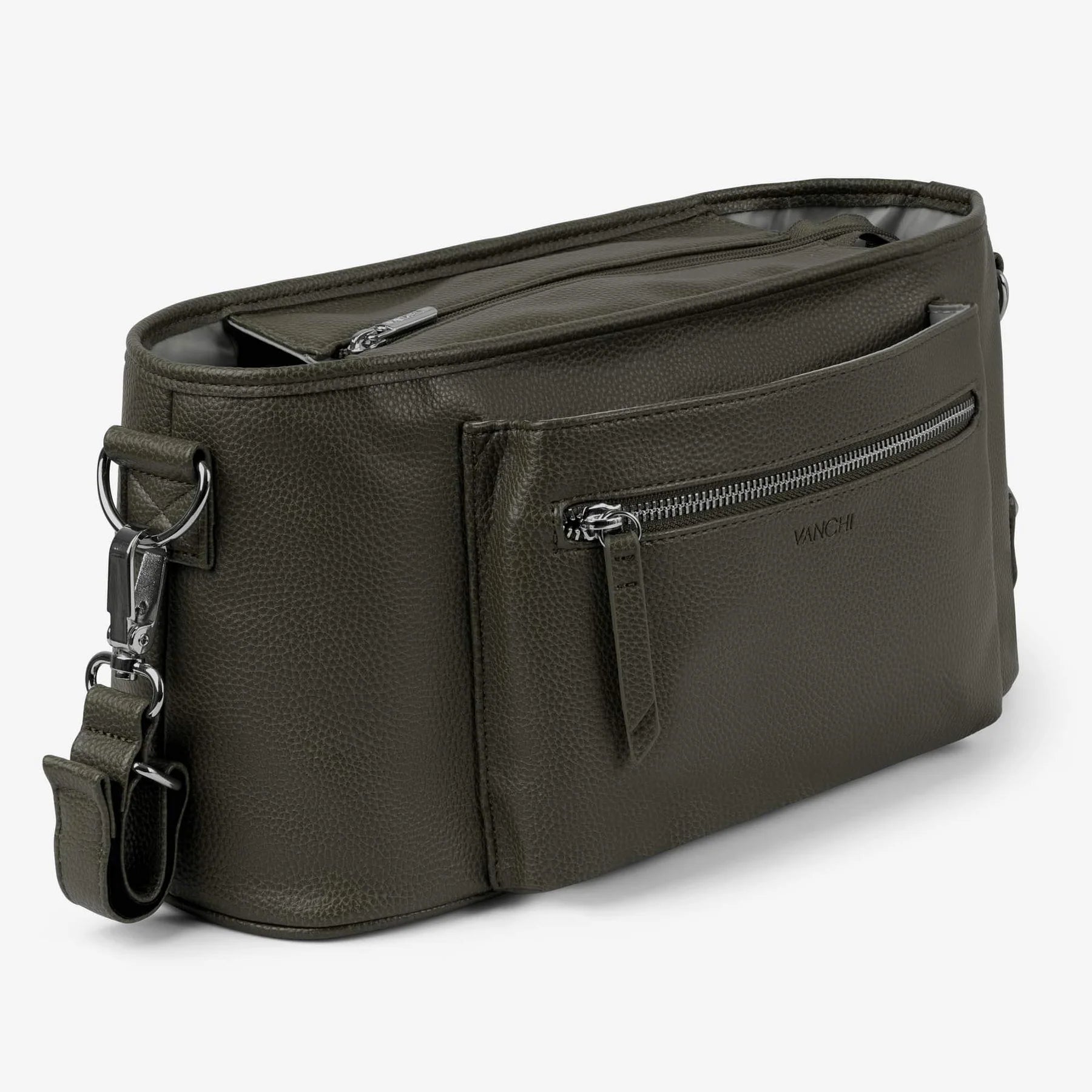 Vanchi Pram Caddy Fern - Premium Baby Stroller Organizer with Insulated Pockets | Perfect for Diapers, Bottles & Essentials | Ideal for Shopping, Walks & Travel
