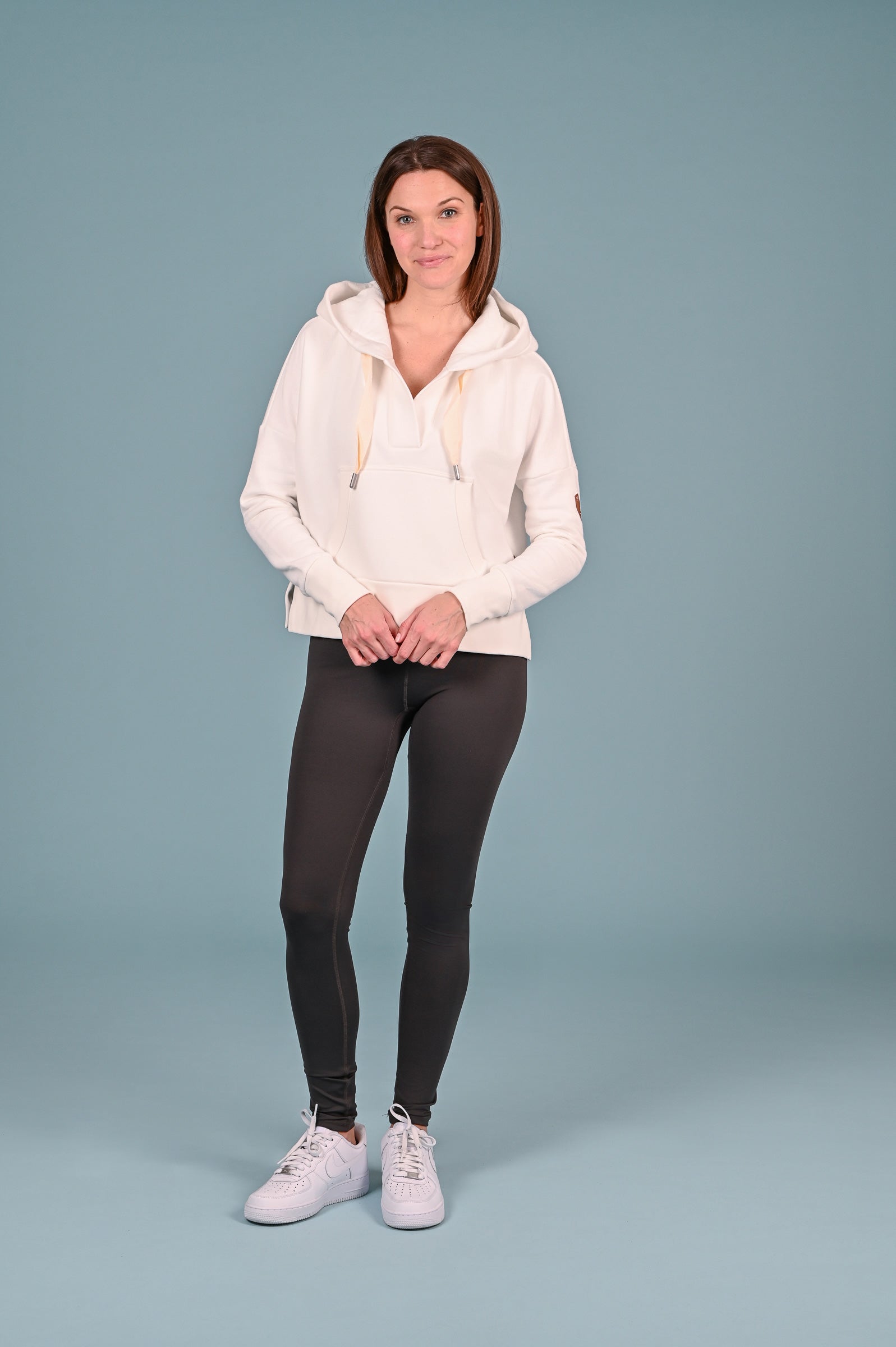Aksu Ivory Hoodie for Women - Soft Fleece Pullover Sweatshirt with Kangaroo Pocket | Cozy Winter Casual Wear, Lounge & Outdoor Activities