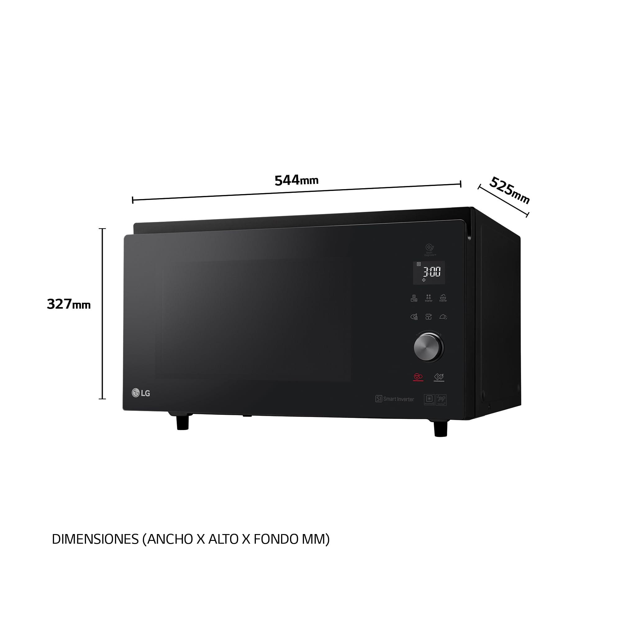 **LG MJ3965ACS 4-in-1 Smart Inverter Microwave Oven - 39L Capacity, 1850W Convection, 950W Grill, 1100W Microwave - Black | Perfect for Baking, Grilling & Reheating in Modern Kitchens**