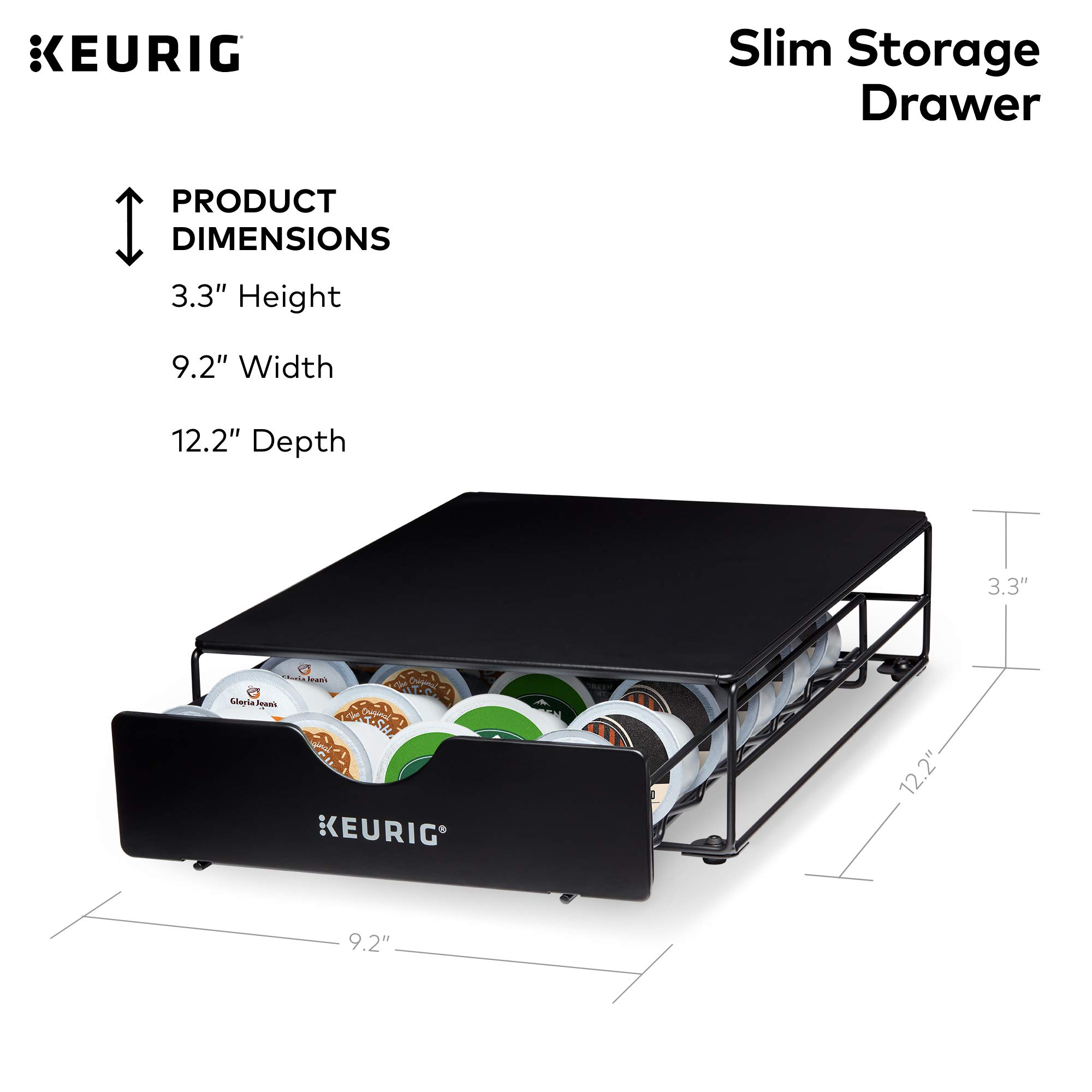 Keurig K-Slim Single Serve K-Cup Pod Coffee Maker - Compact Black Coffee Machine with Multistream Technology & 24-Pod Storage Drawer - Perfect for Home, Office, and Small Spaces