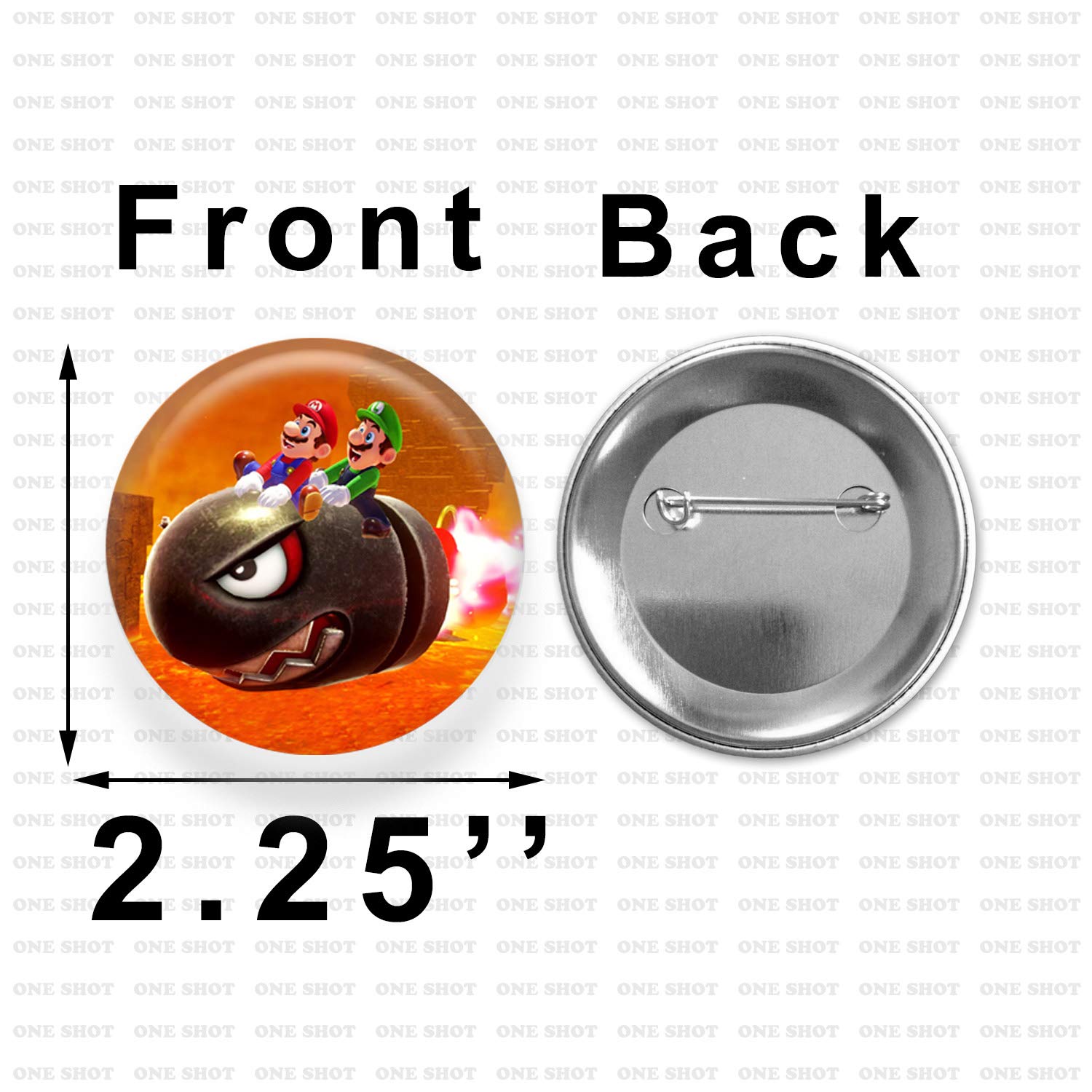 Super Mario Pinback Buttons Set of 12 - 2.25