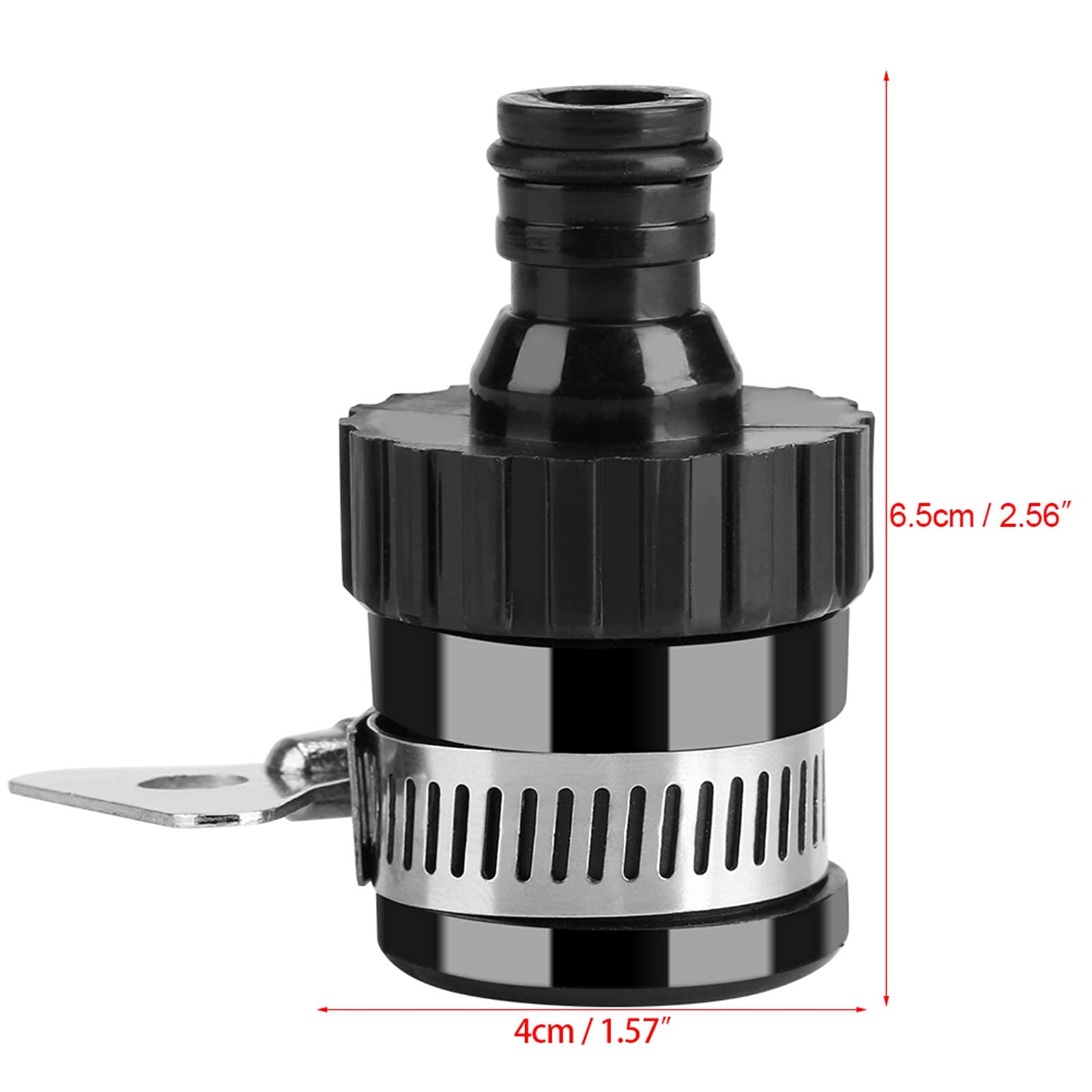 Oumefar Universal Black Household Faucet Connector - Garden Hose Adapter for Car Wash, Watering Plants & Outdoor Cleaning | Fits Standard Taps & Pipes