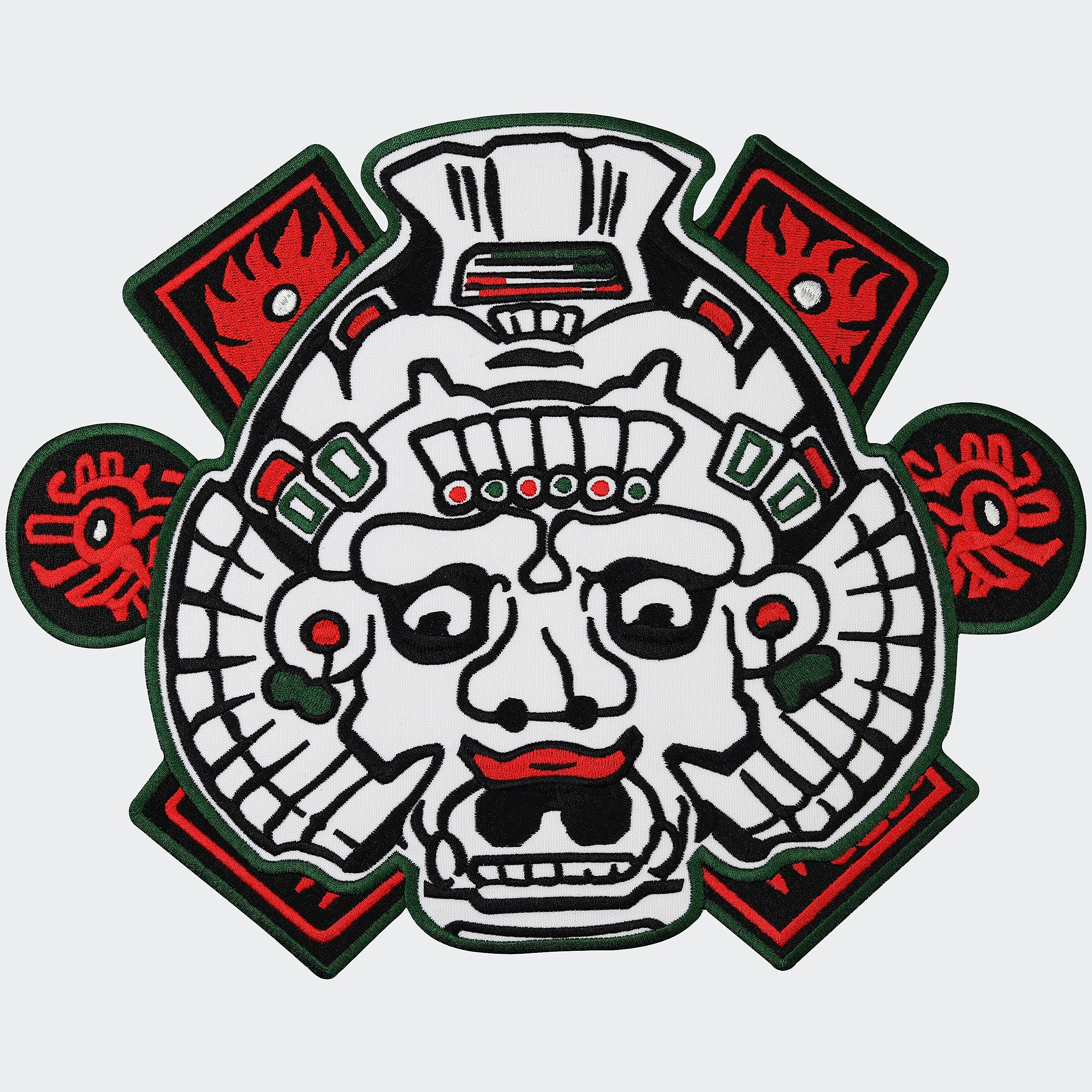 Maya Head Biker Iron-On Patch Badge - Motorcycle Club Emblem for Jackets, Vests & Bags - Durable Sew-On or Iron-On Design for Bikers & Patch Collectors
