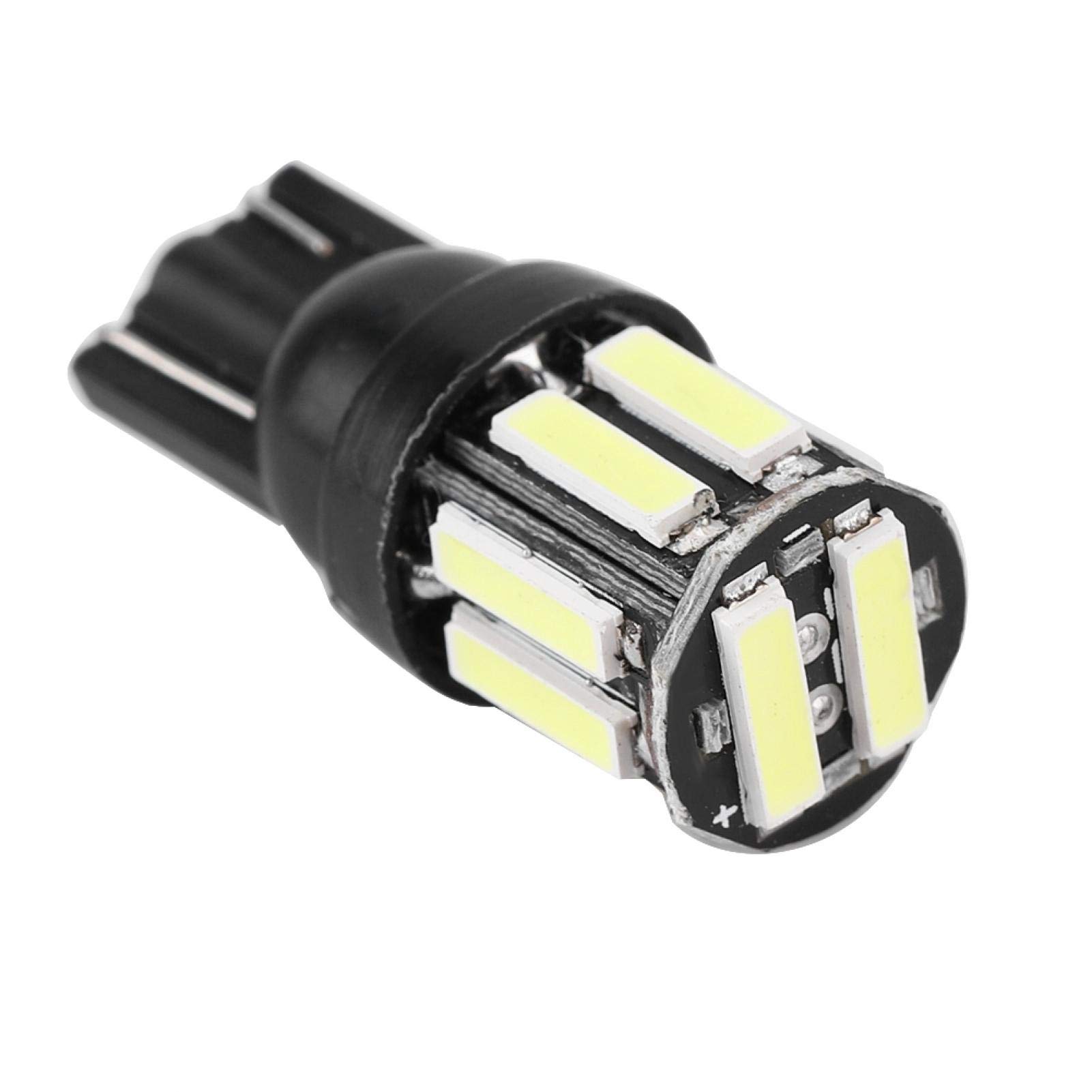 High Brightness T10 7020 10SMD LED Car Bulbs - Pack of 10 for Reverse Lights, Instrument Panel & Interior Lighting | Perfect for Night Driving, Vehicle Upgrades & Enhanced Visibility