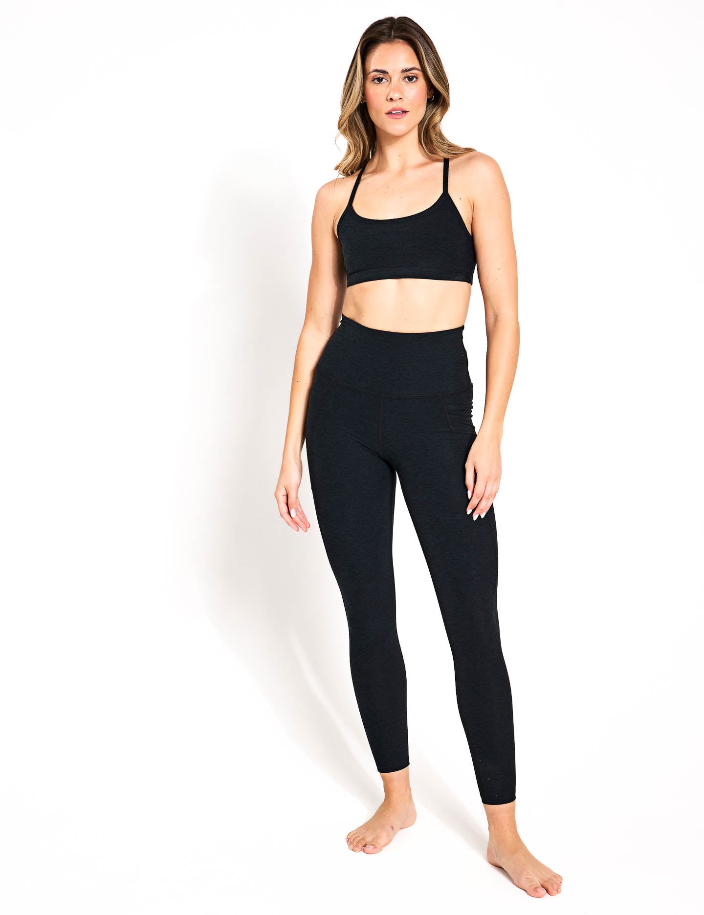 Spacedye High Waisted Midi Leggings - Darkest Night | Comfortable & Stretchy Yoga Pants for Women | Perfect for Workouts, Lounge & Everyday Wear