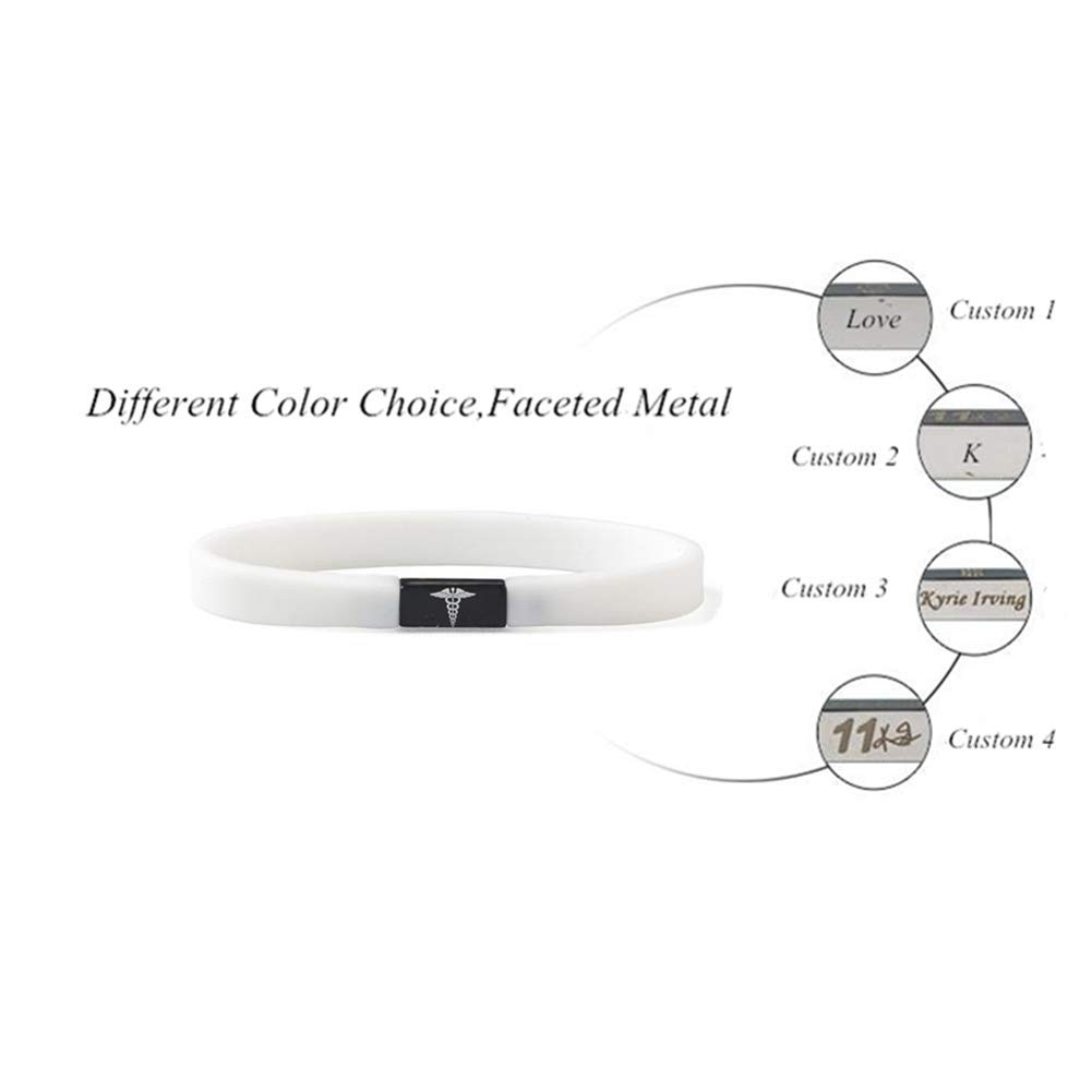 Personalized Stainless Steel Medical Alert Bracelet for Men & Women - Free Engraving, Waterproof Silicone Sport ID Wristband for Emergency, Allergies & SOS Identification - Perfect for Running, Hiking & Daily Safety