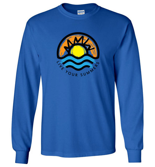 MMW Long Sleeve Blue Cotton T-Shirt for Men - Comfortable Casual Wear for Everyday & Outdoor Activities
