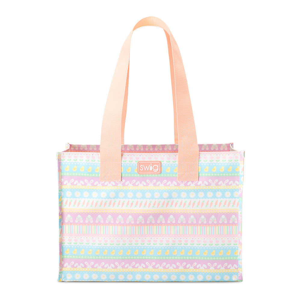 Eco-Friendly Large Reusable Shopping Bag - Bunny Trail Design for Groceries, Beach Trips & Everyday Use