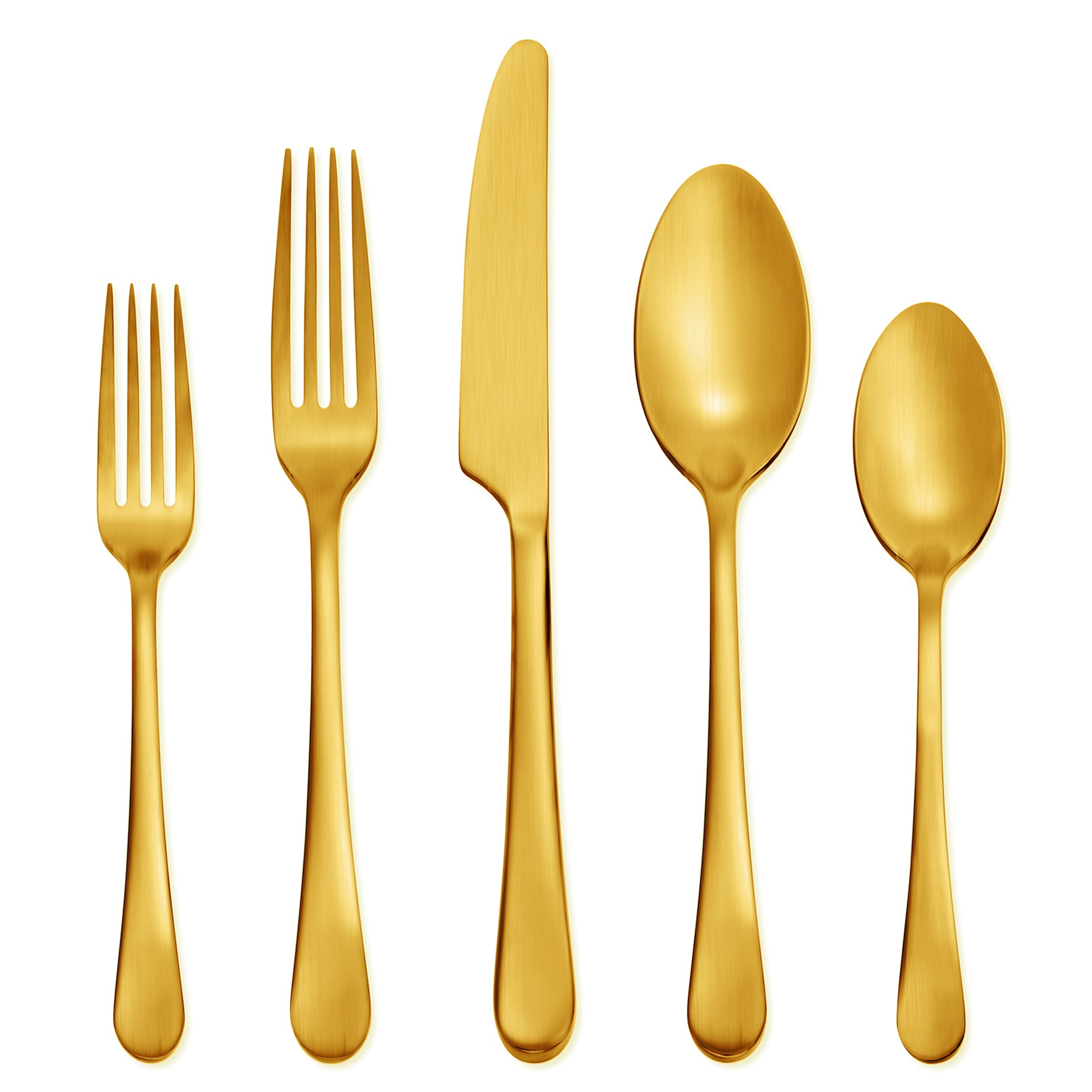 Premium Mirabella Gold Titanium Satin 20-Piece Flatware Set - Elegant Stainless Steel Cutlery for Fine Dining, Weddings & Formal Dinner Parties
