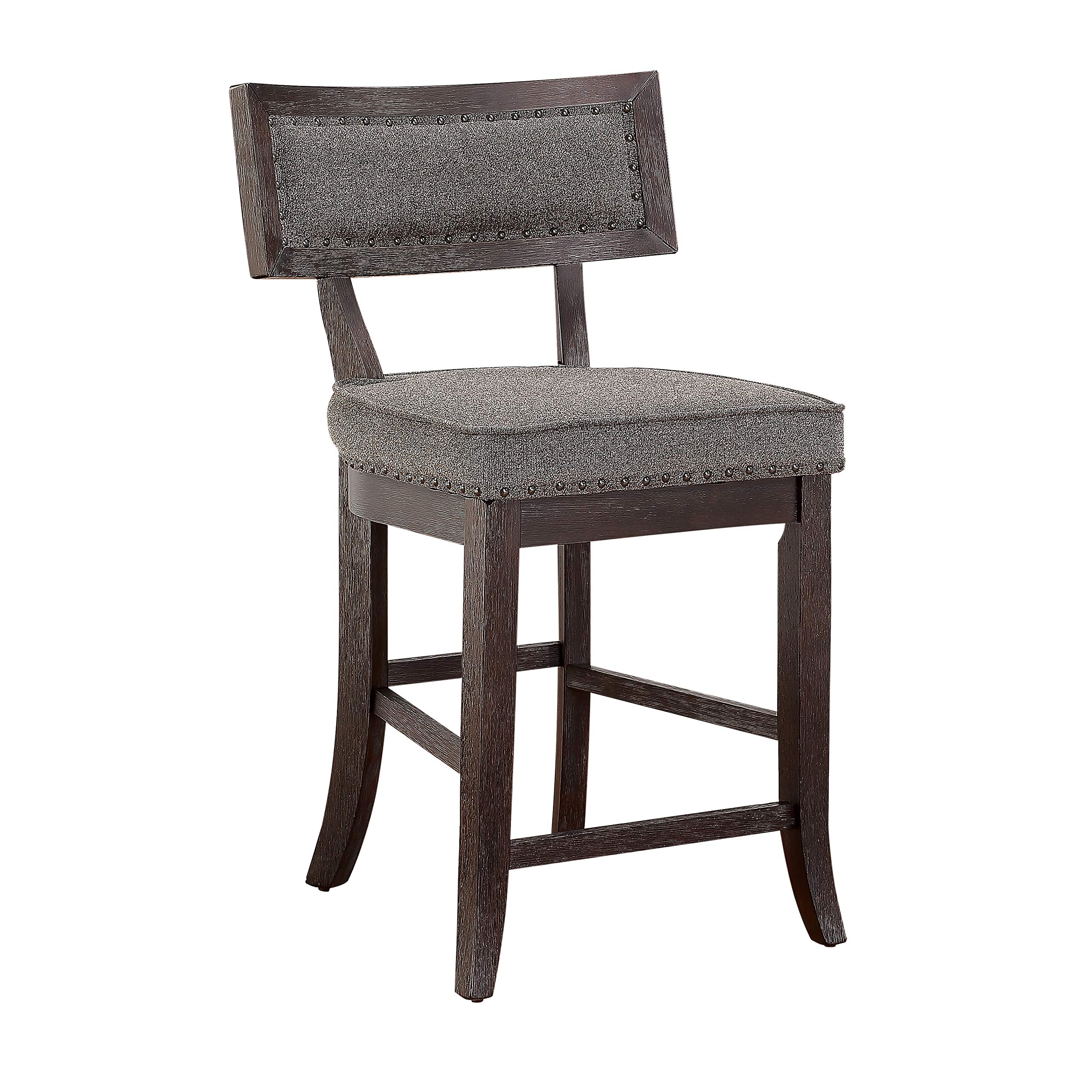Lexicon Palladium Counter Height Dining Chairs (Set of 2) - Cherry & Grey Modern Bar Stools for Kitchen Island, Breakfast Nook, and Dining Room