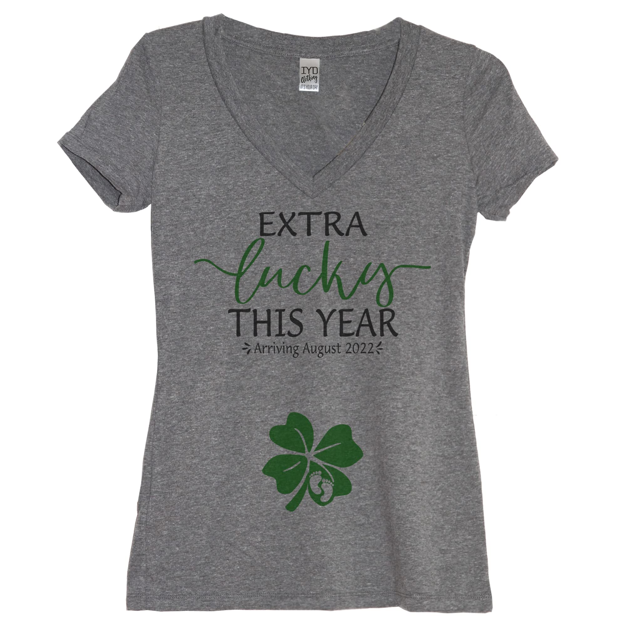 Personalized 'Extra Lucky This Year' Pregnancy Announcement T-Shirt - Funny & Cute St. Patrick's Day Maternity Tee for Expecting Moms - Perfect Gender Reveal & Pregnancy Gift for Baby Showers & Irish-Themed Celebrations