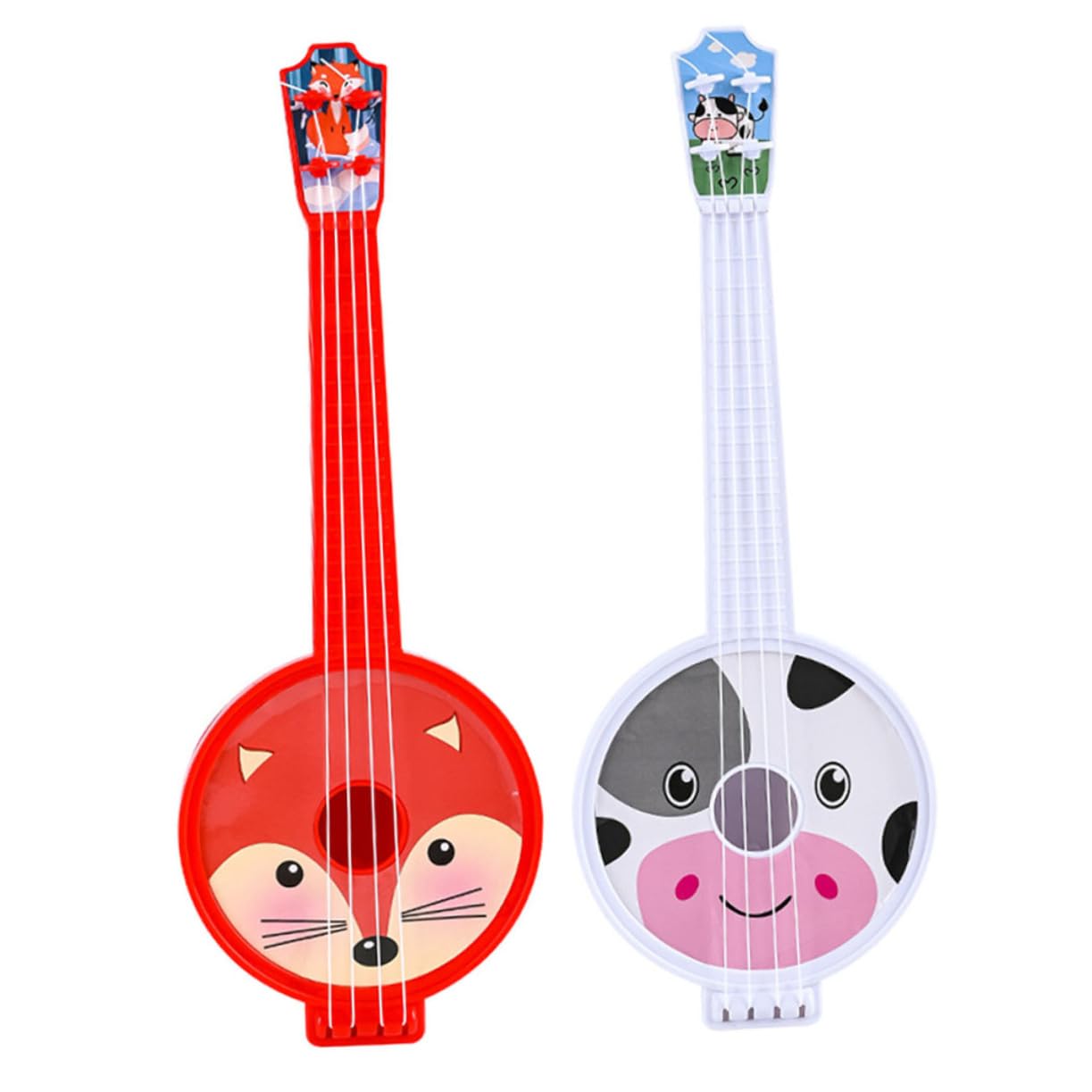 KOMBIUDA 2-Pack Kids Guitar Toy Set - Mini Classical Guitar & Ukulele Musical Instruments for Girls & Boys - Perfect for Early Education, Birthday Gifts & Pretend Play