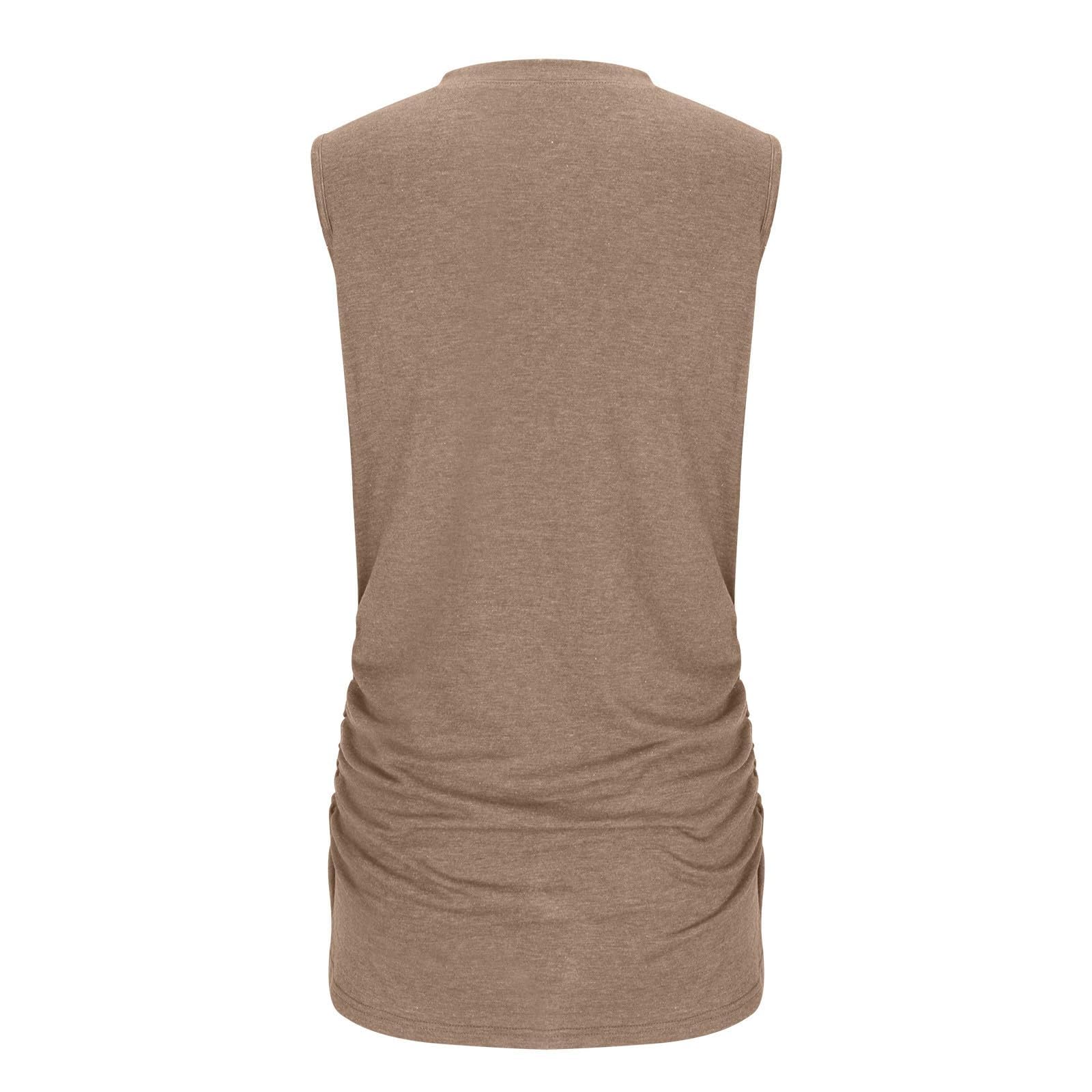 Women's Summer Sleeveless Loose Casual Tunic Tee - Basic Crewneck Tank Top for Everyday Wear, Beach Outings & Casual Outfits