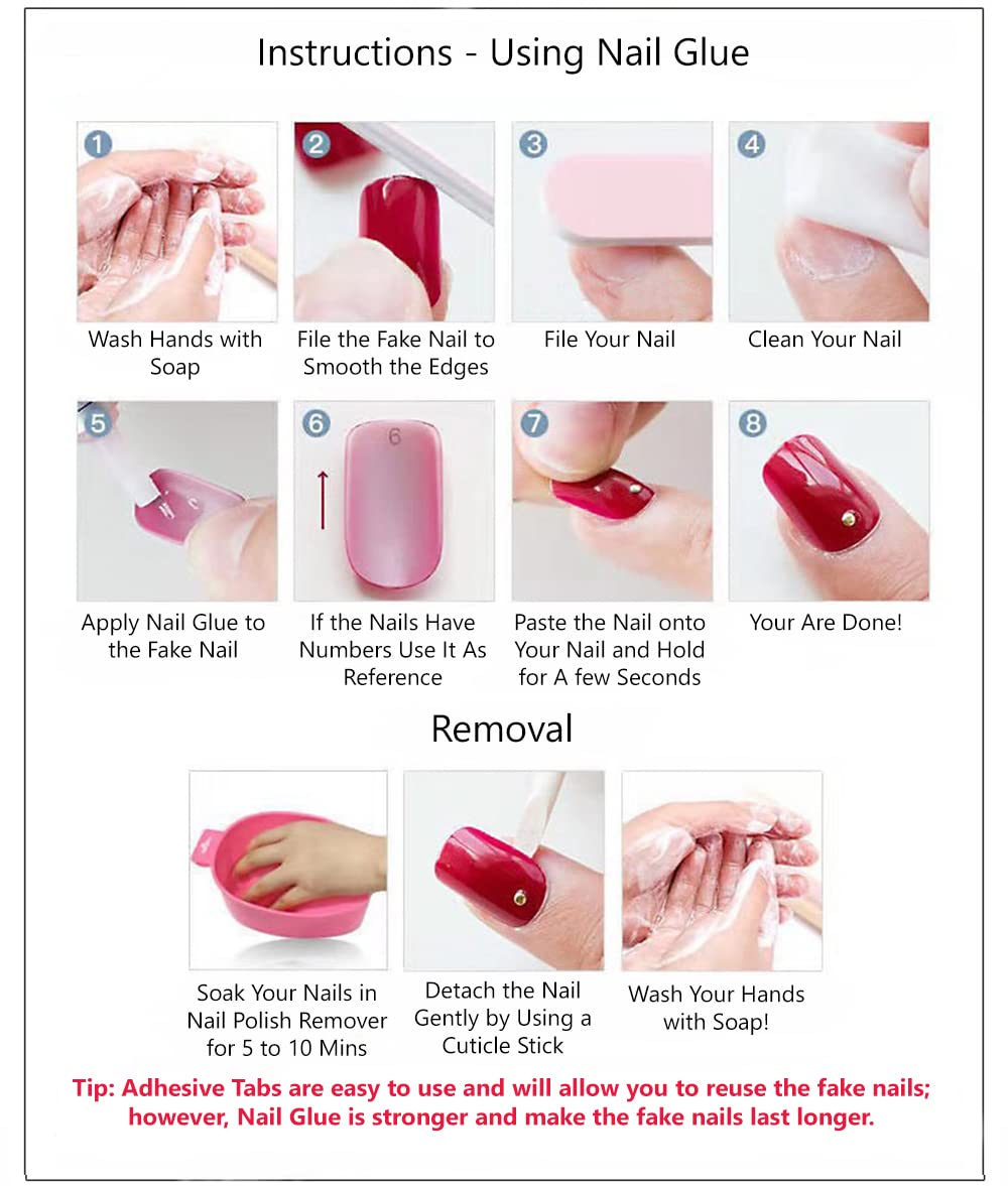 S.A.V.I Pearl Heart False Nails - 24PCS Short White Bowknot Press On Nails | DIY Easy To Use Fake Nails for Women | Perfect for Valentine's Day, Weddings & Special Occasions