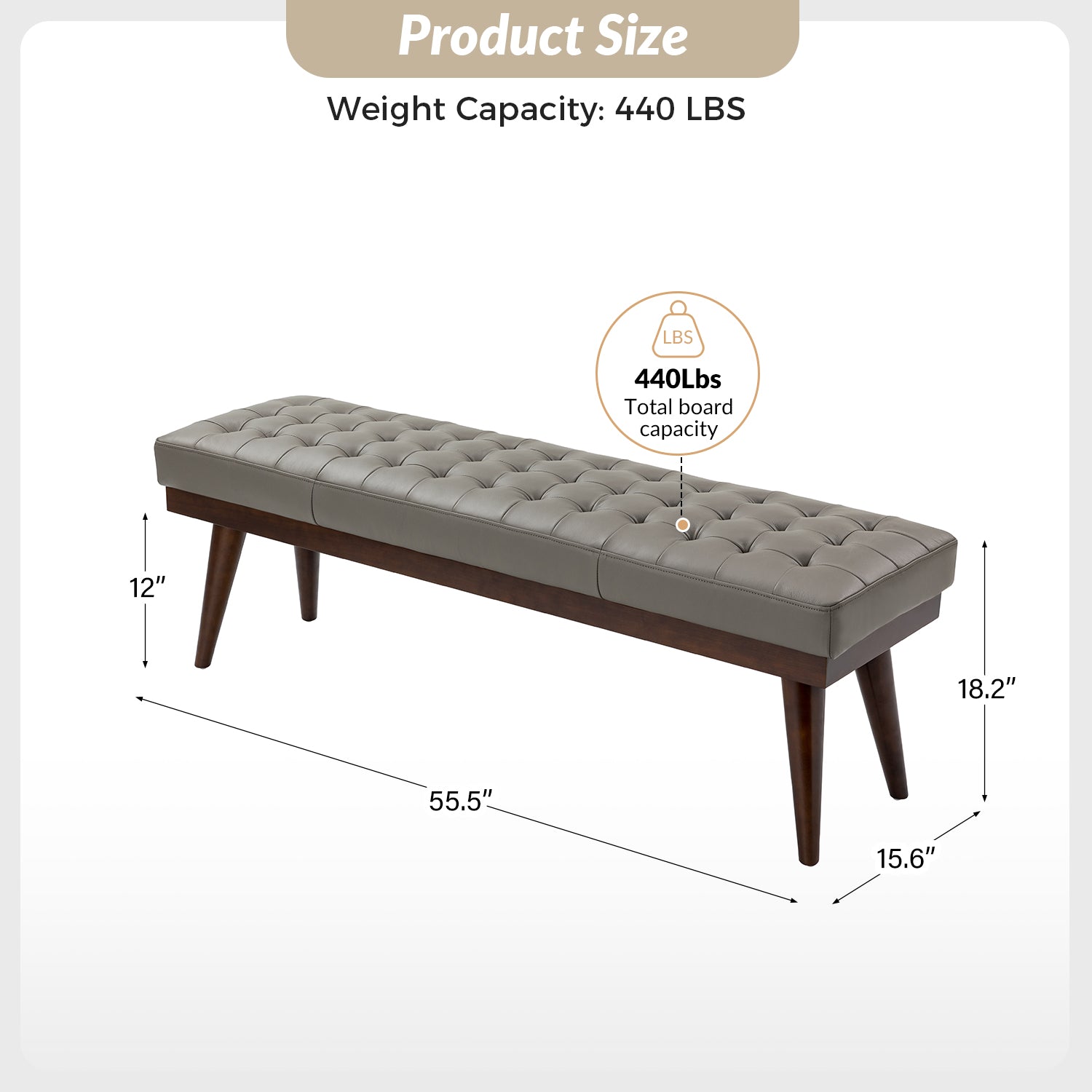 Emilio Mid Century Modern Multifunctional Design Bench - Entryway, Living Room & Bedroom Storage Furniture for Home Decor