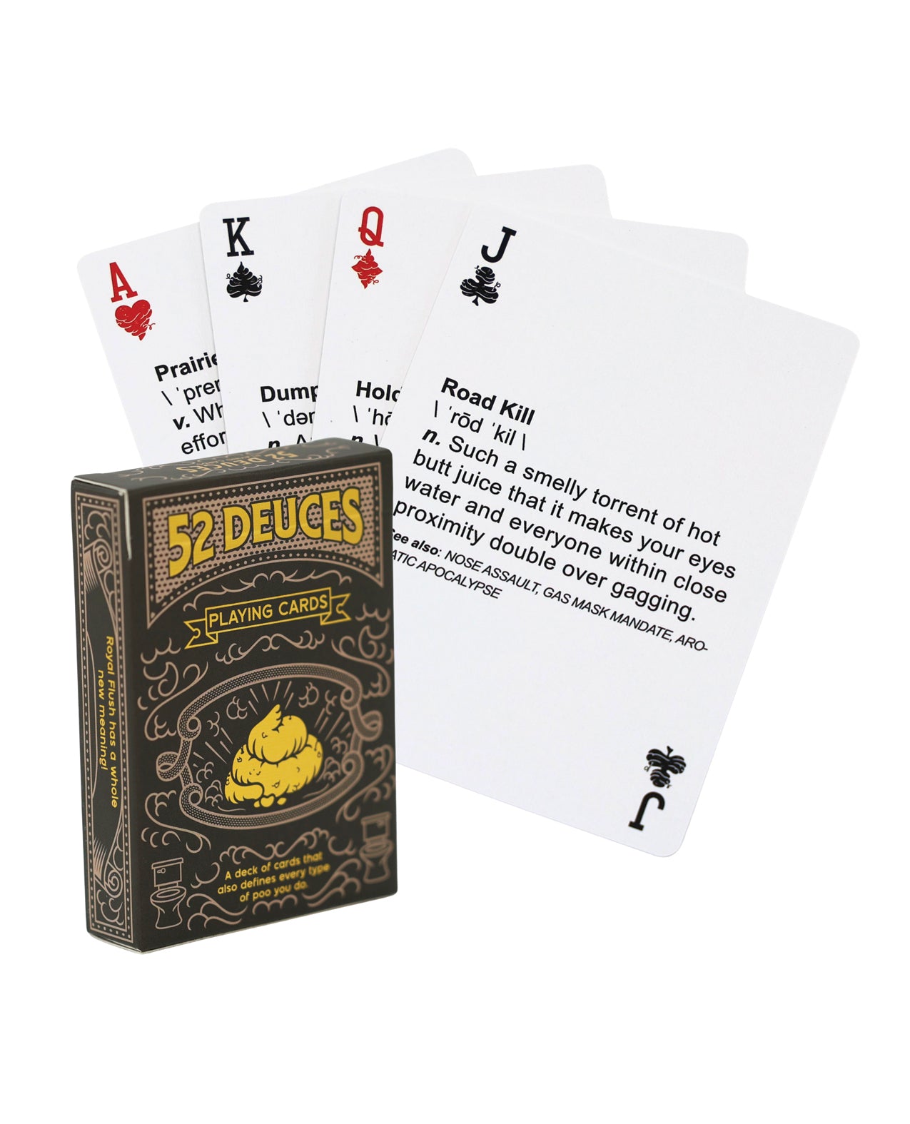 52 Deuces Poop-Themed Playing Cards - Fun Novelty Deck for Parties, Gag Gifts & Card Games - Perfect for Pranksters, Toilet Humor Lovers & Game Nights
