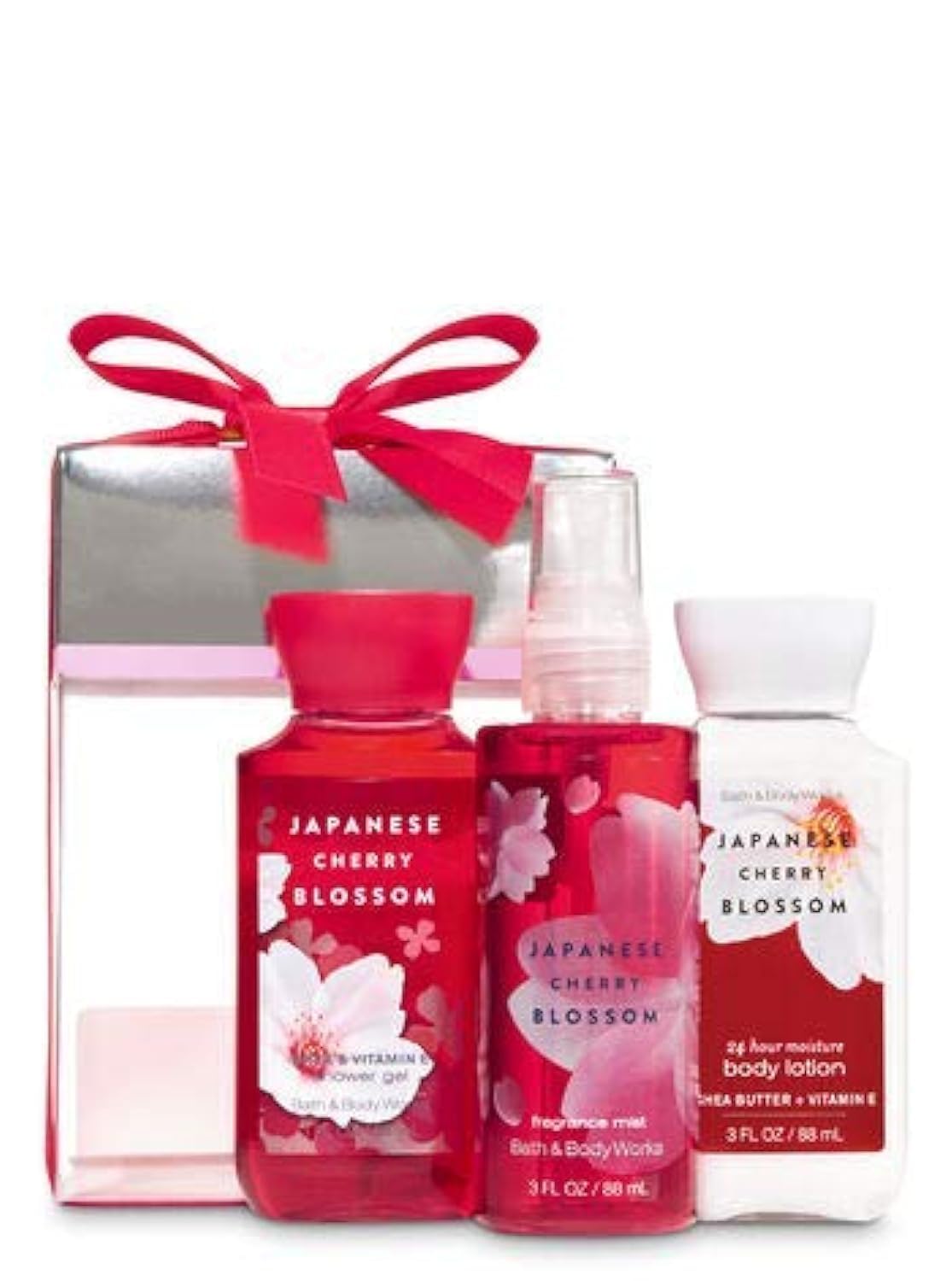 Bath & Body Works Japanese Cherry Blossom Mini Gift Set - Shower Gel, Body Lotion & Fragrance Mist | Travel Size Toiletries for Women, Perfect for Gifts, Vacation & Daily Skincare Routine