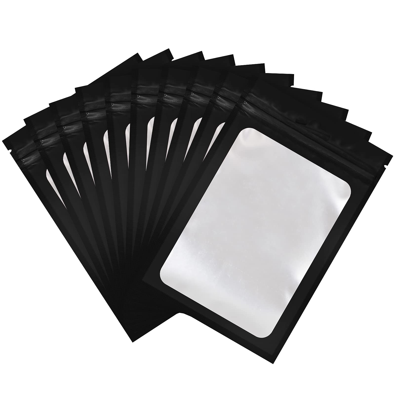 100 Pack Smell Proof Mylar Bags with Clear Window | Odorless & Airtight | Heat Sealable Food Storage Pouch | Aluminum Foil Lined | Perfect for Storing Herbs, Coffee, Tea & Dry Goods | Kitchen & Pantry Organization
