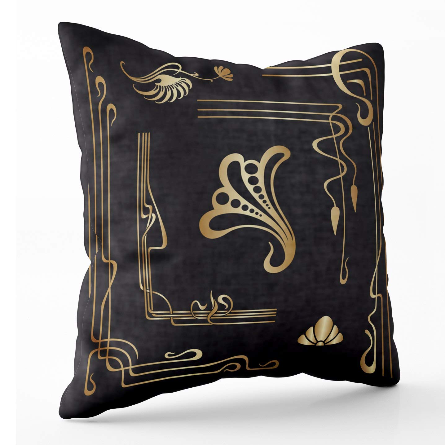 20x20 Inch Decorative Pillow Covers with Zipper - Art Nouveau Design Throw Pillow Cases Set for Sofa, Bed & Home Decor | Perfect for Living Room, Bedroom & Dorm