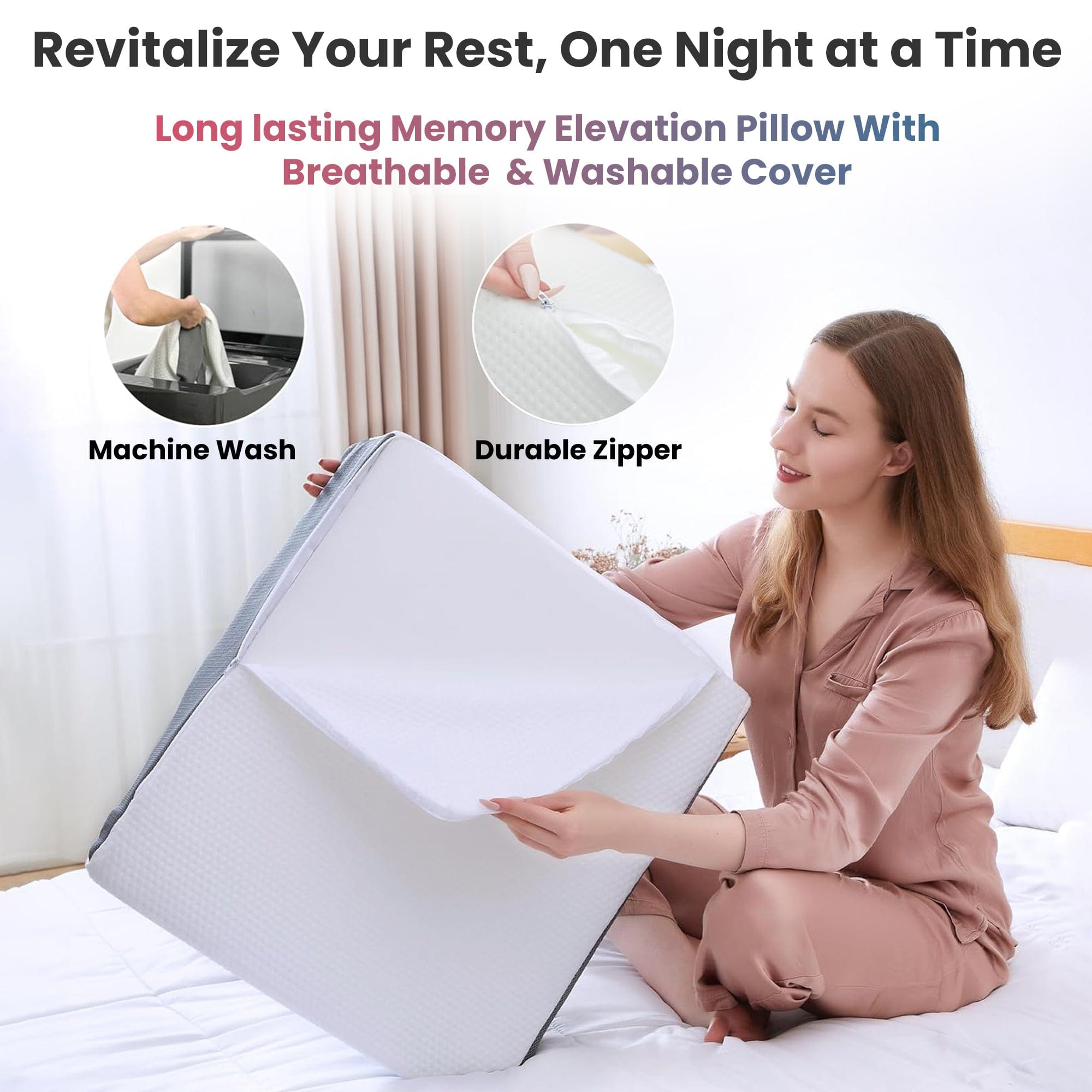 Dr Trust USA Orthopedic Leg Elevation Wedge Pillow - Post Surgery Recovery, Maternity Pregnancy Support, Foot Swelling & Acid Reflux Relief - Ideal for Back Pain, Knee Support & Better Sleep at Home