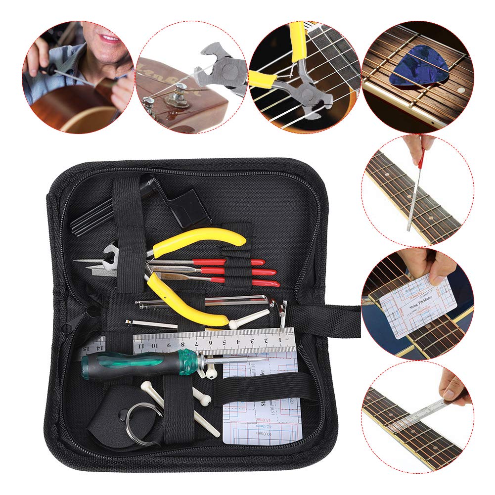 **Professional Guitar Repair Kit - Complete Multi-Function Maintenance Tools with Pliers for Guitar Enthusiasts | Portable & Easy to Store | Perfect for Home, Studio & Travel Use**