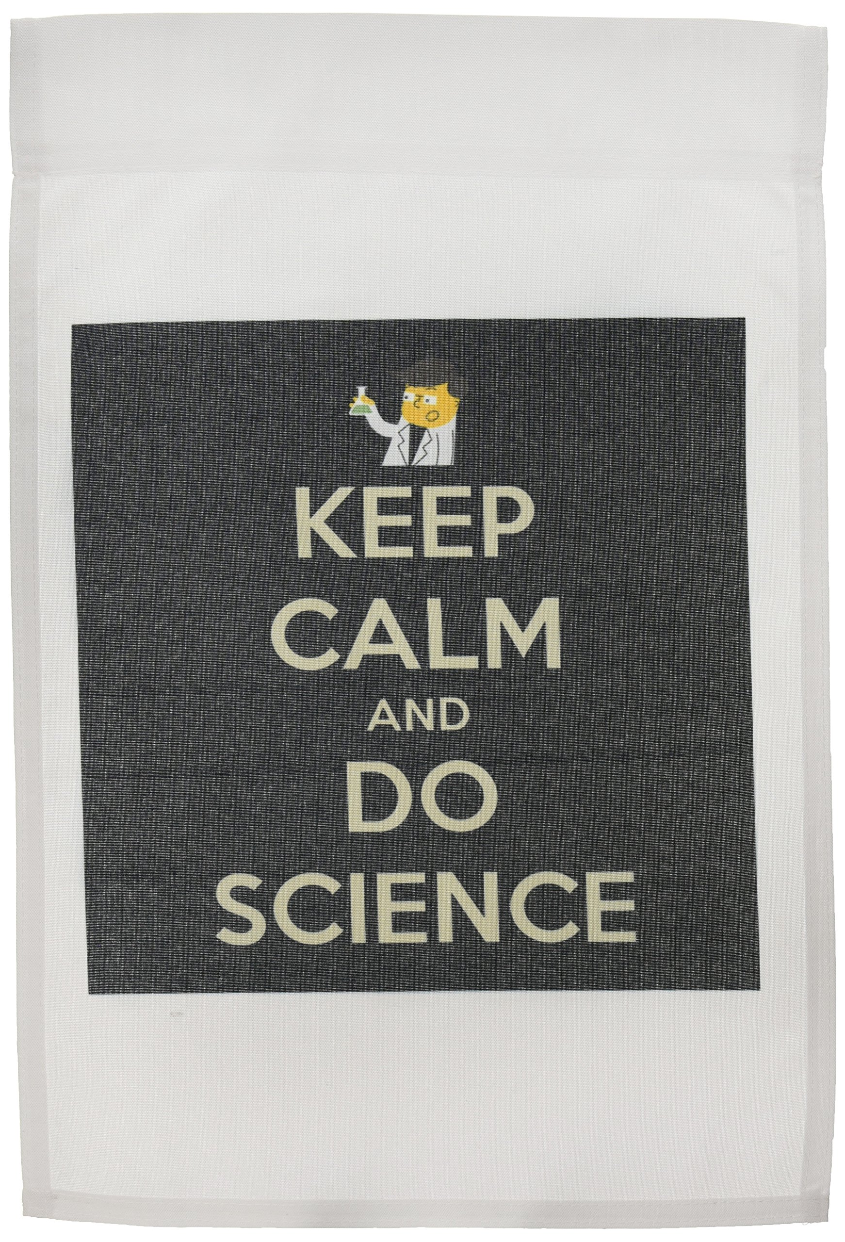 3dRose Keep Calm and Do Science Garden Flag - 12x18 Inch Science Teacher Professor Chemistry Classroom Decor - Perfect for School, Lab, Office & Home Decor