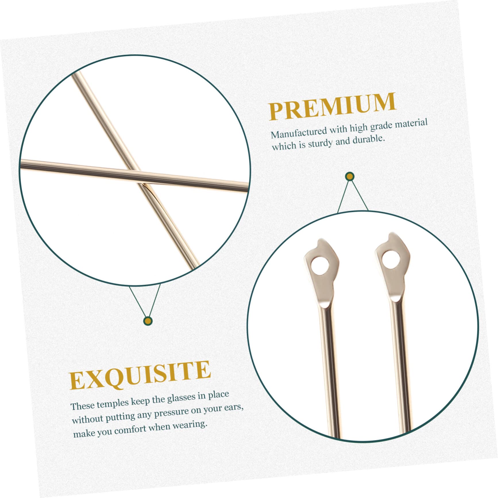 Non-Slip Glasses Arm Replacement - 1 Pair Durable Eyeglass Ear Hooks & Legs Accessories for Broken Frames - Perfect for Reading, Driving & Daily Wear Comfort