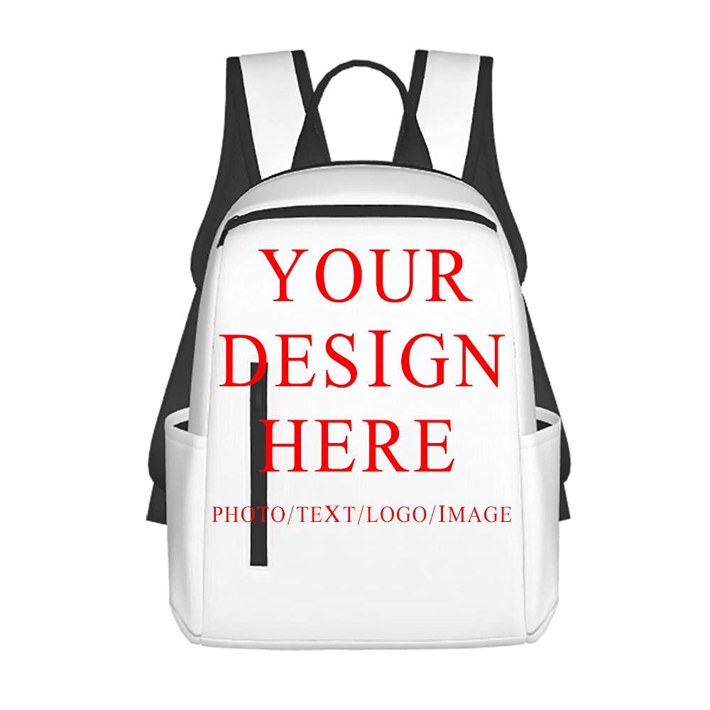 Custom Photo Backpack - Personalized School & Travel Laptop Backpack with Your Own Picture/Text - Durable 15.6