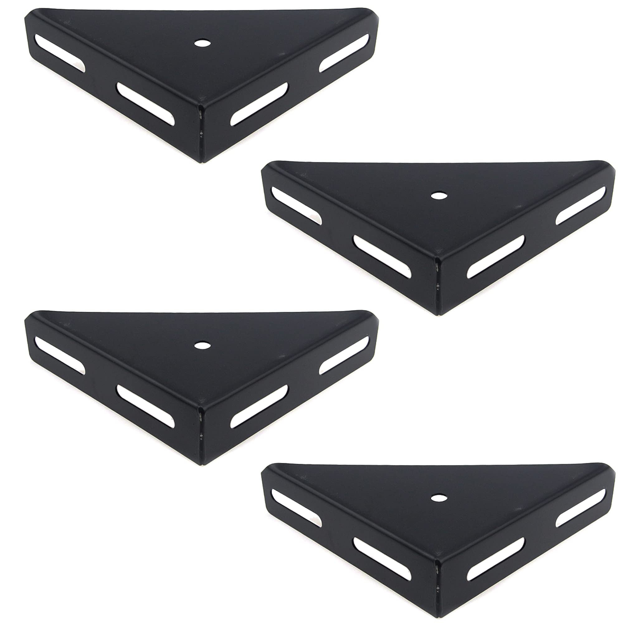 4pcs 9.5-Inch Heavy Duty Triangle Corner Brackets - 260lbs Max Load Black Metal Furniture Braces for Bed Frame, Cabinet, Cupboard & Storage Box - Perfect for Home, Office & DIY Furniture Reinforcement