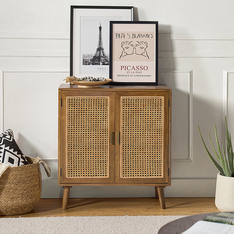Noin 2 Door Accent Cabinet - Solid Wood Storage Cabinet with Adjustable Shelves, Vintage Style Sideboard for Living Room, Bedroom & Entryway - Perfect for Home Decor & Organization