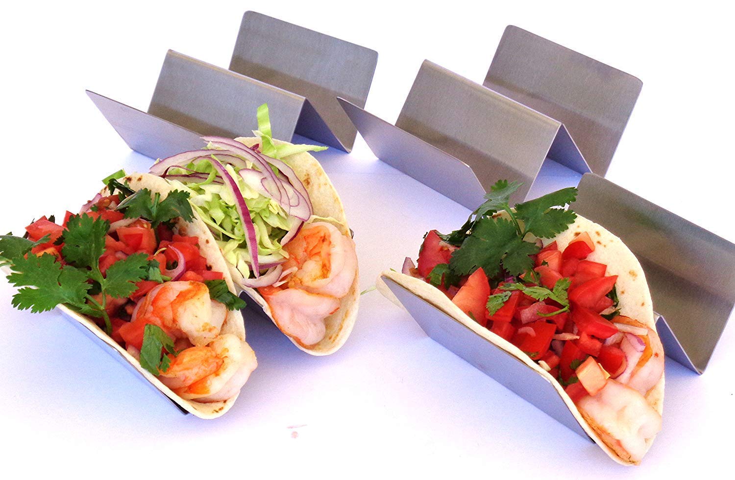 Premium Stainless Steel Taco Shell Stand - Holds 3 Tacos Upright, Oven & Dishwasher Safe for Easy Cleaning | Perfect for Taco Night, Parties & Mexican Food Lovers