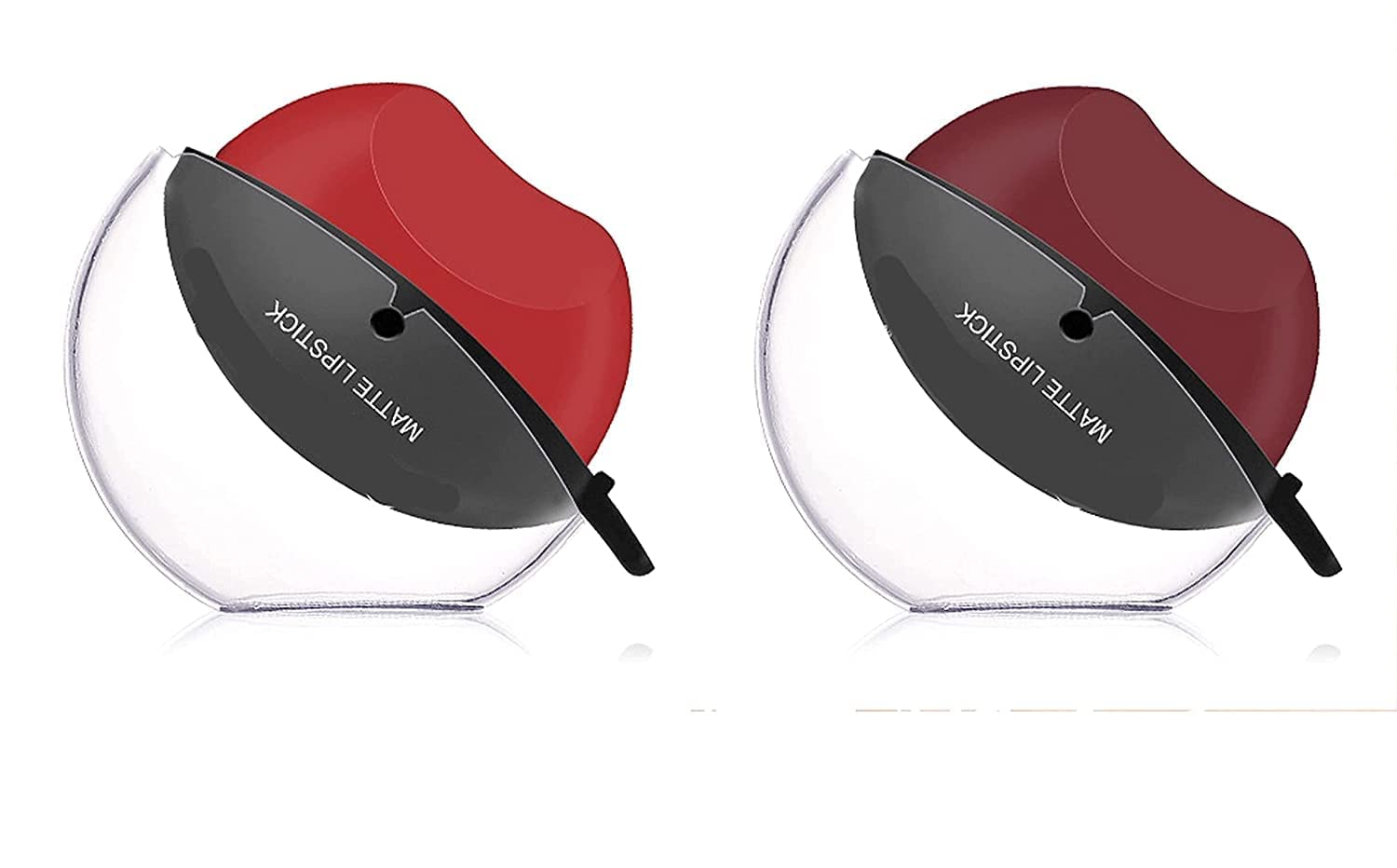 Sujjot Apple-Shaped Lipstick - Long Lasting Matte Waterproof Lipstick (Red & Maroon, 0.7oz) for Party, Date Night & Everyday Wear