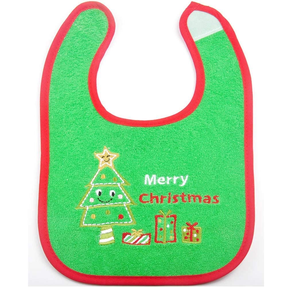 First Christmas Baby Bibs Set - 4 Pcs Red & Green Baby Bibs for Newborns & Toddlers - Perfect Christmas Gift for Babies - Ideal for Feeding, Drooling & Holiday Photos