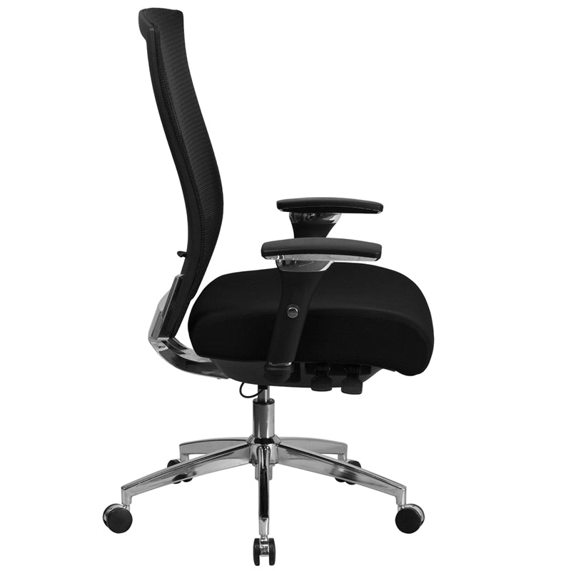 FLASH HERCULES Series Heavy Duty 300 lb Capacity Black Mesh Ergonomic Office Chair with Seat Slider - 24/7 Intensive Use for Home Office, Gaming & Workspaces