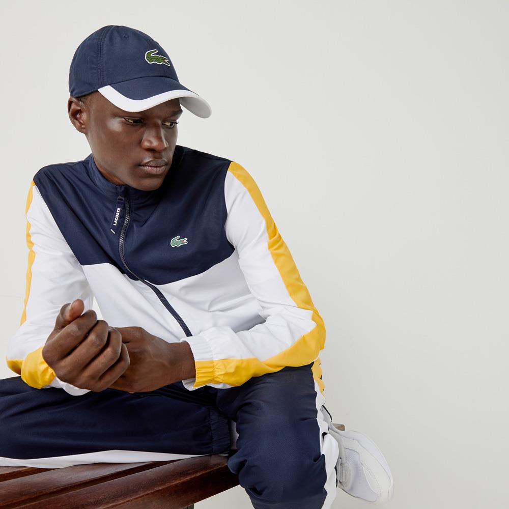 Lacoste Sport Contrast Brim Cap for Men & Women - Navy/White Cotton Baseball Hat for Running, Golf, Outdoor Activities