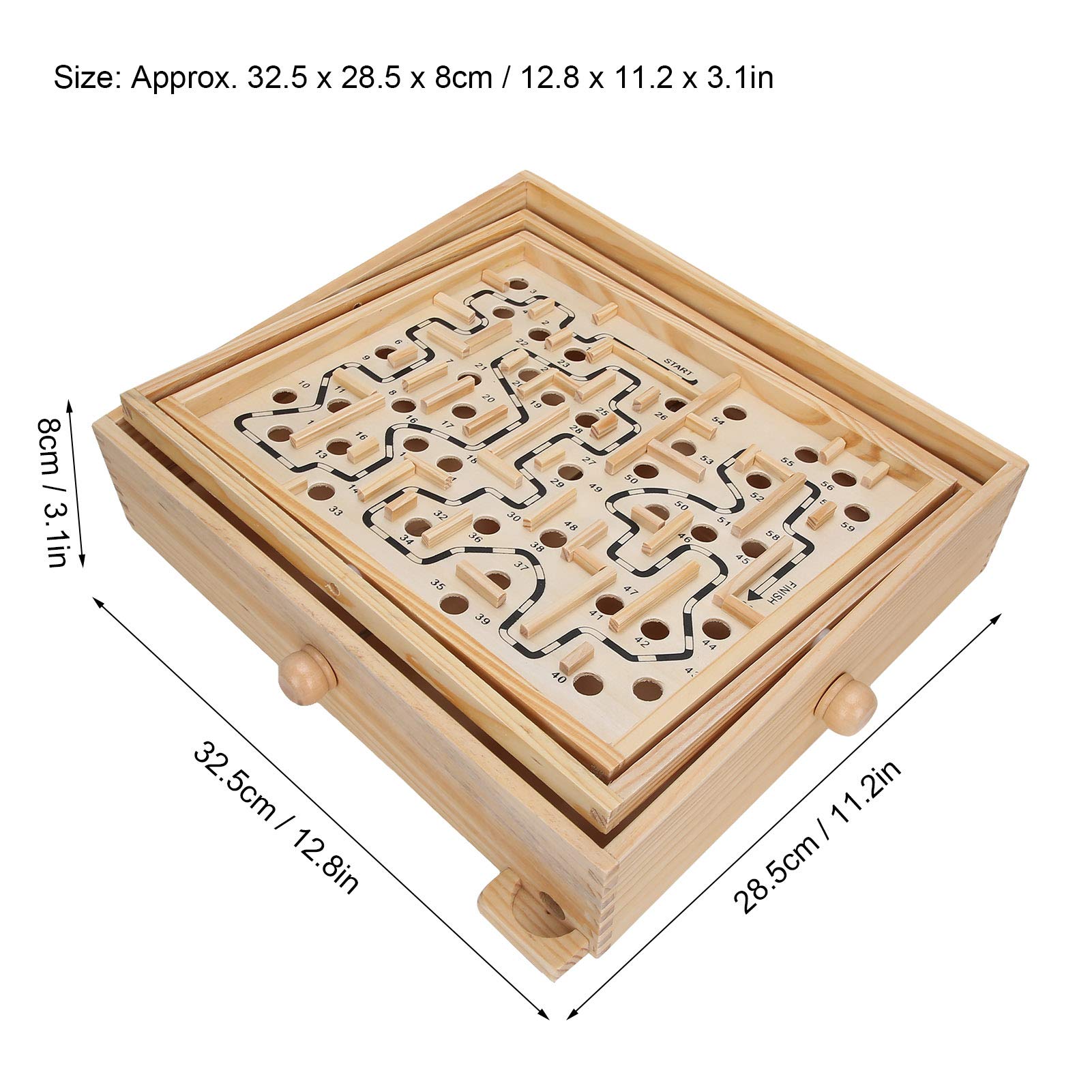 Wooden Maze Puzzle Toy for Kids & Adults - Brain Game for Dementia & Learning