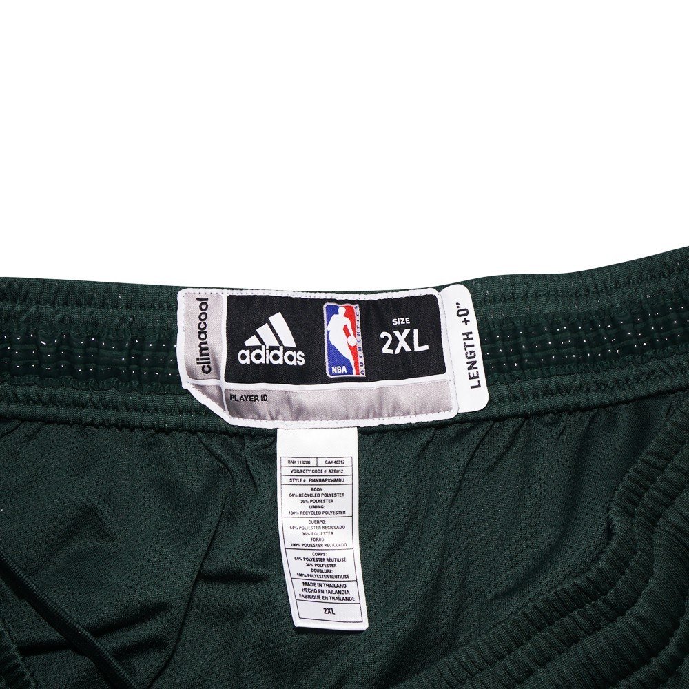 Adidas Milwaukee Bucks NBA Green Authentic On-Court Road Away Climalite Game Shorts for Men - Breathable Basketball Shorts for Training, Games & Casual Wear