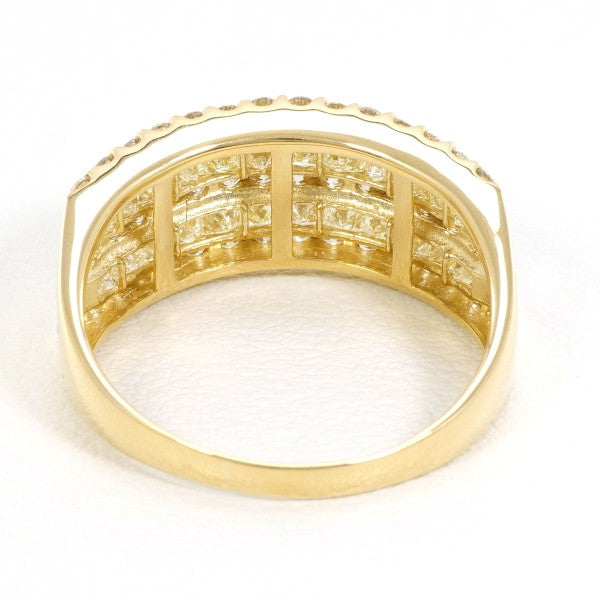 18K Yellow Gold Diamond Ring with Yellow Diamonds - Elegant Jewelry for Weddings, Anniversaries & Special Occasions