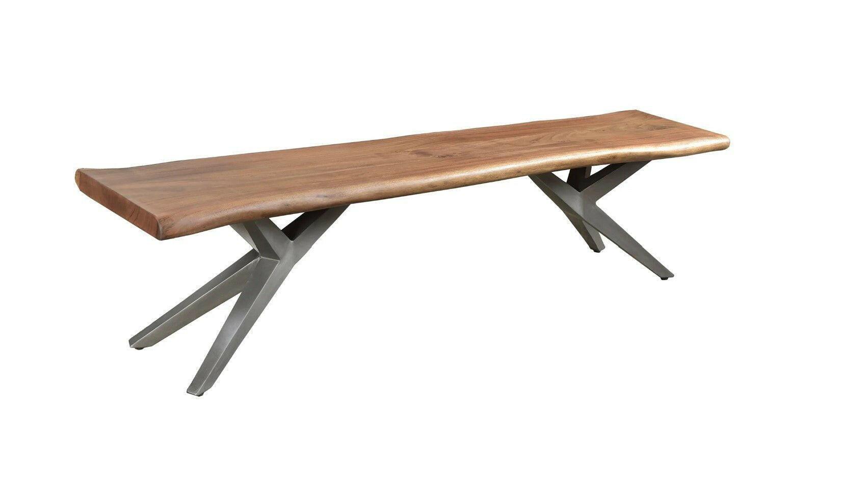Solid Ironwood Dining Set - 4 Chairs & Matching Bench | Rustic Wooden Kitchen Table for Family Gatherings & Dinner Parties