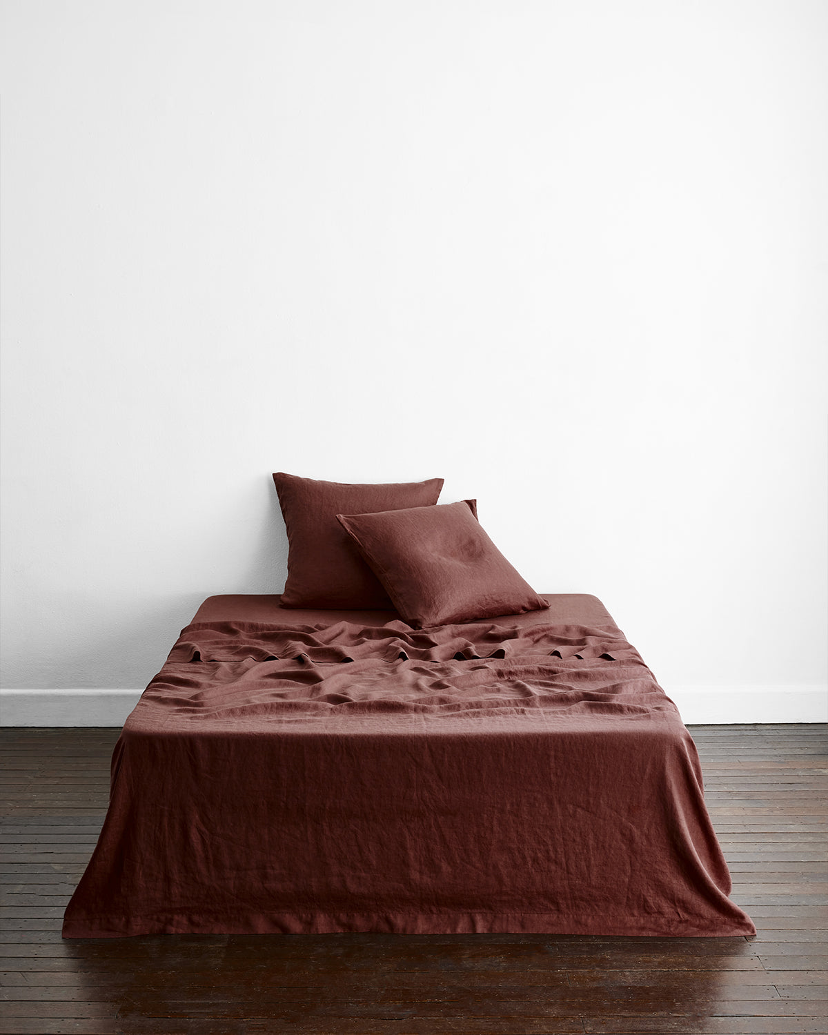 100% Pure Cacao French Flax Linen European Pillowcase Set of 2 - Luxury Bedding for Master Bedroom & Guest Room Decor