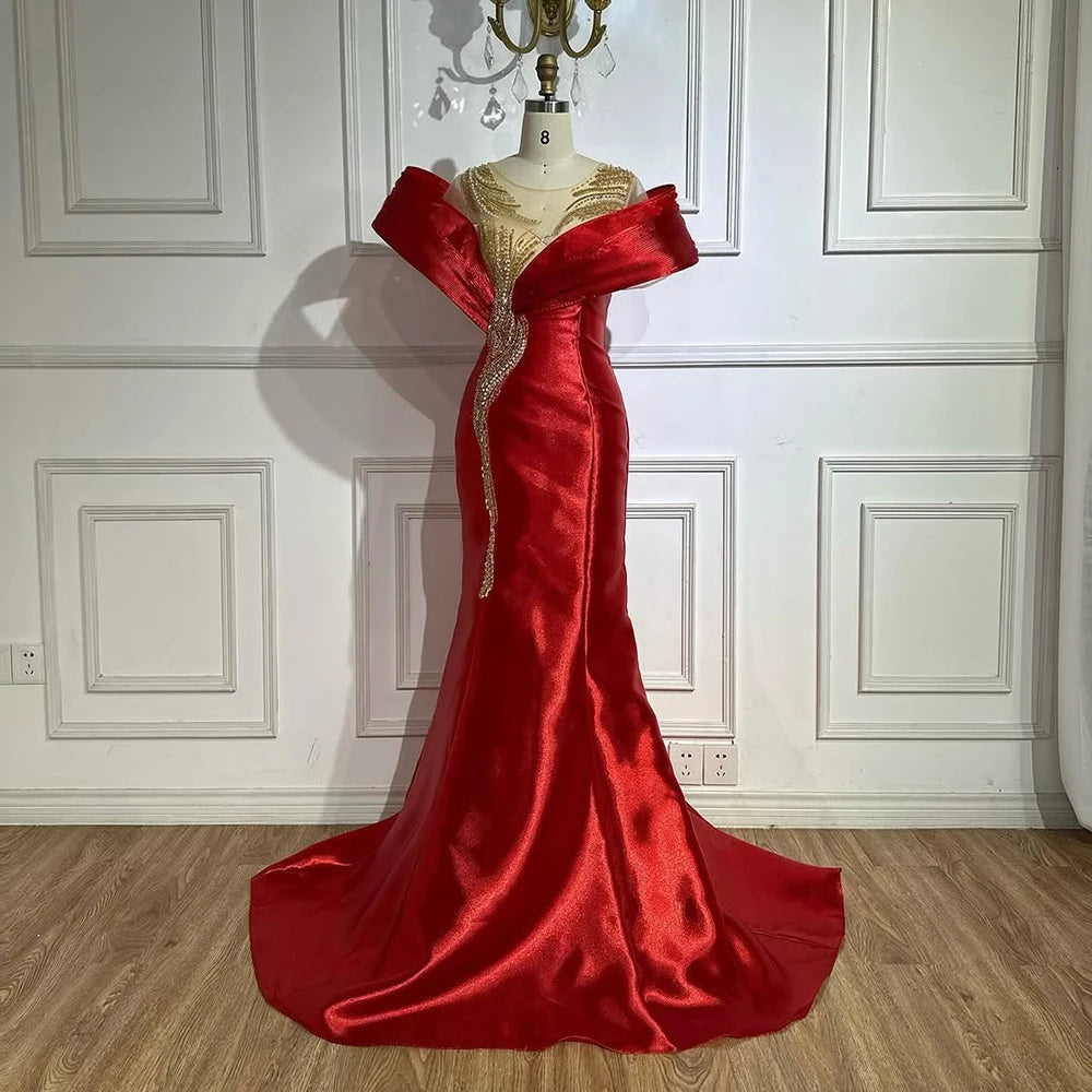 Luxury Designer Mermaid Satin Lilac Evening Dresses for Women - Formal Gowns for Prom, Wedding, Cocktail Party & Special Occasions - LA72902