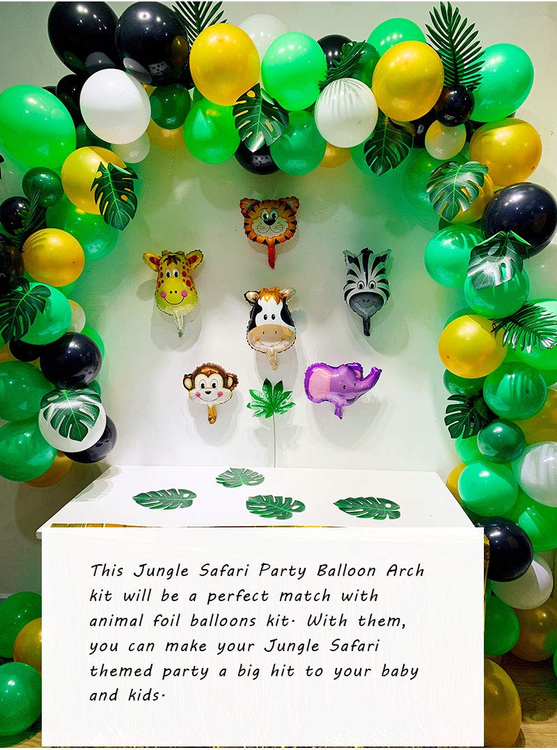 70PCS Jungle Safari Party Balloons Decoration Kit - Animal Print Balloon Arch & Baby Shower Supplies for Kids Birthday, Zoo Theme Party Decor (16 Feet) - Perfect for Jungle-Themed Birthday Parties, Baby Showers & Safari Events