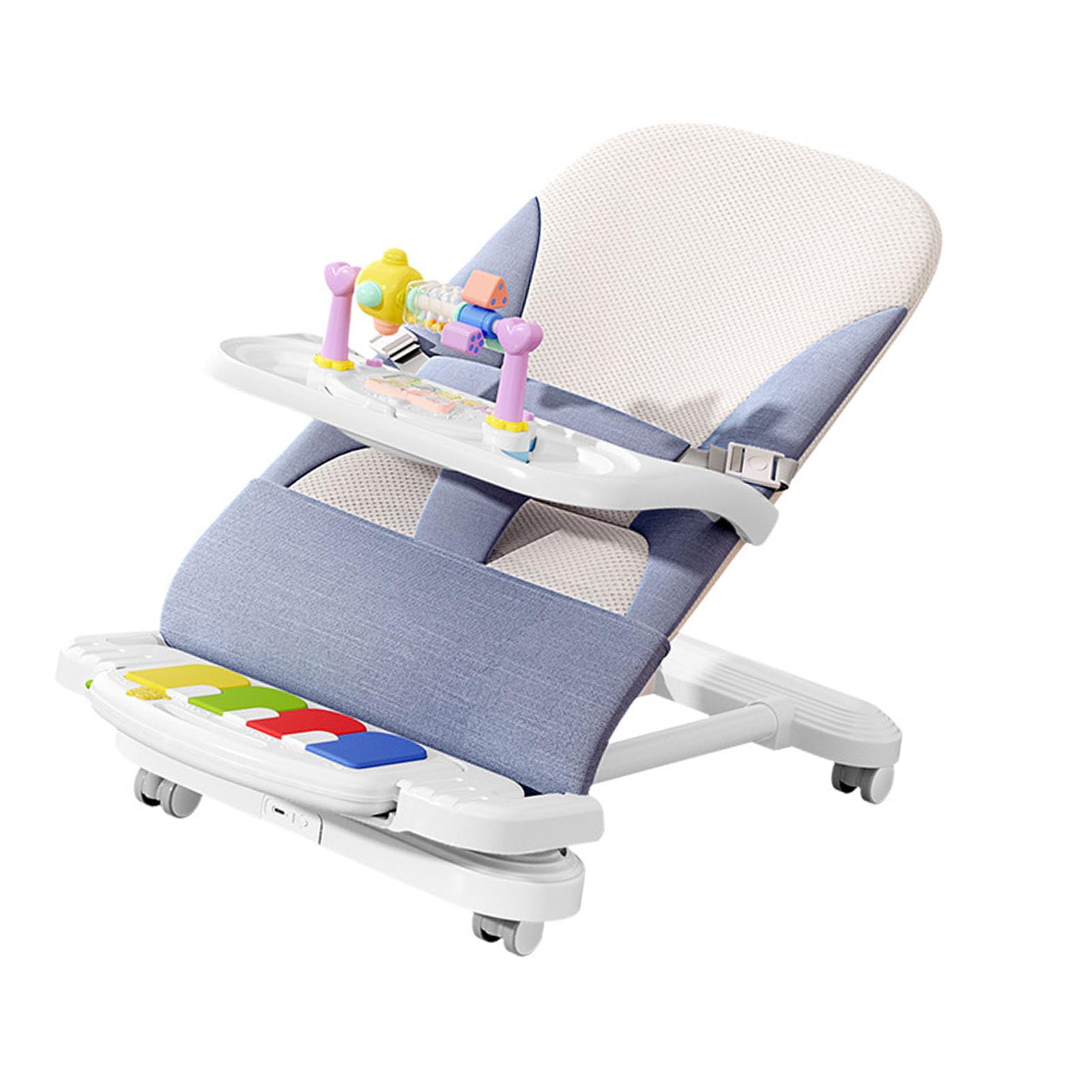 Baby Rocking Chair with Removable Food Tray, Universal Wheels & Musical Foot Piano - Perfect for Nursery, Playtime & Feeding - Safe & Comfortable Infant Rocker for Newborns & Toddlers