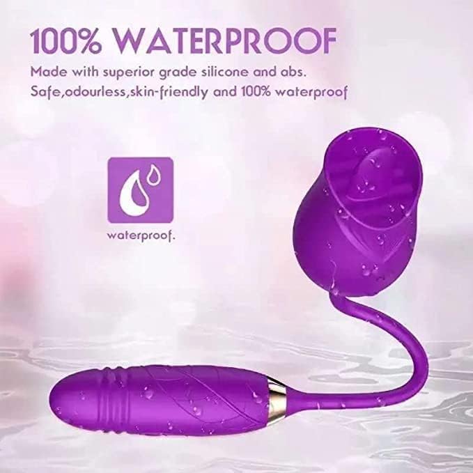 3-in-1 Rose Shape Adult Toy with Tongle Licking, Thrusting & Vibration - YN3+6 * 1 | Easy to Use Pleasure Device for Couples & Solo Play | Discreet & Sensual Gift for Romantic Nights