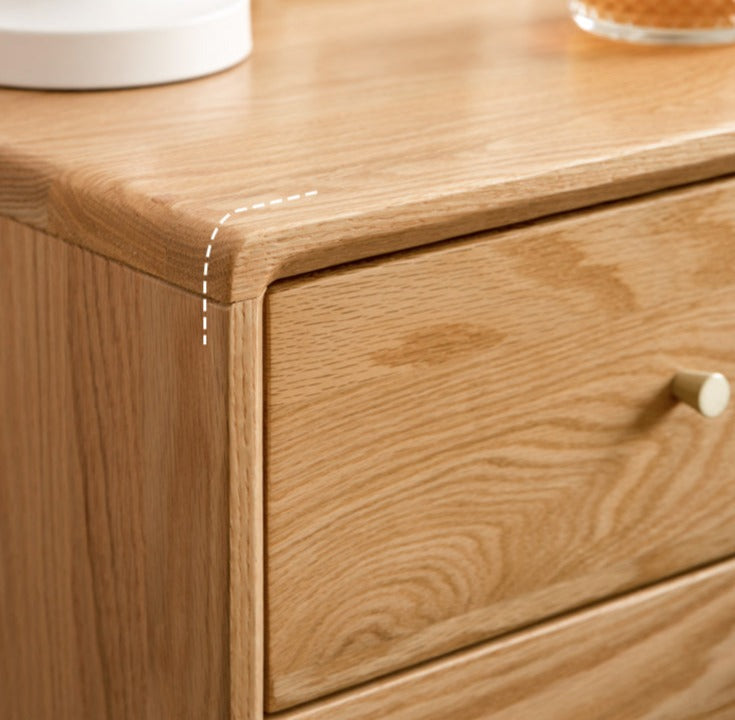Solid Wood Nightstand - Beech or Oak Bedside Table for Bedroom, Modern & Rustic Home Decor, Durable and Stylish Storage Solution